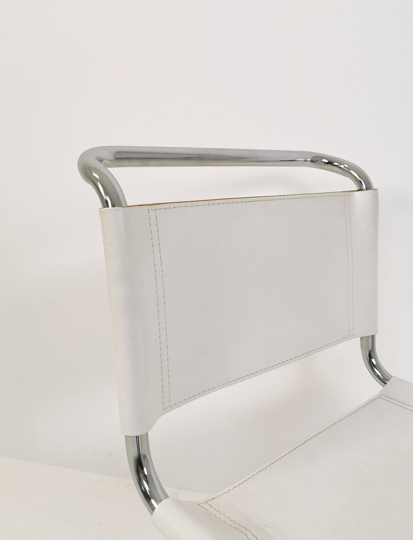 1 of 4 Mid-Century Vintage S33 white chair from Mart Stam by Fasem Italy 1980er