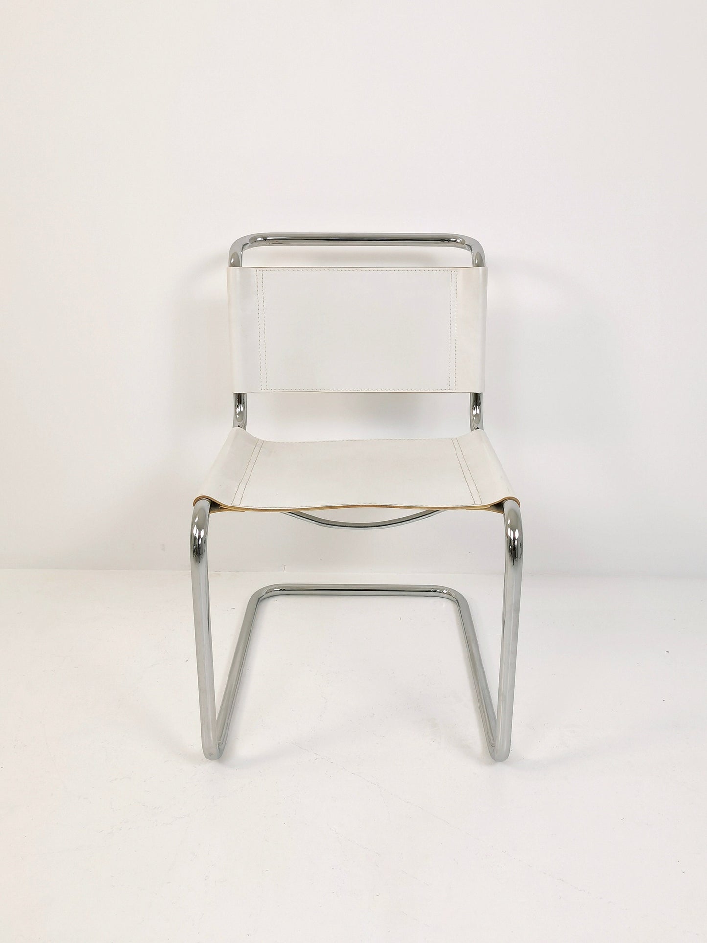 1 of 4 Mid-Century Vintage S33 white chair from Mart Stam by Fasem Italy 1980er