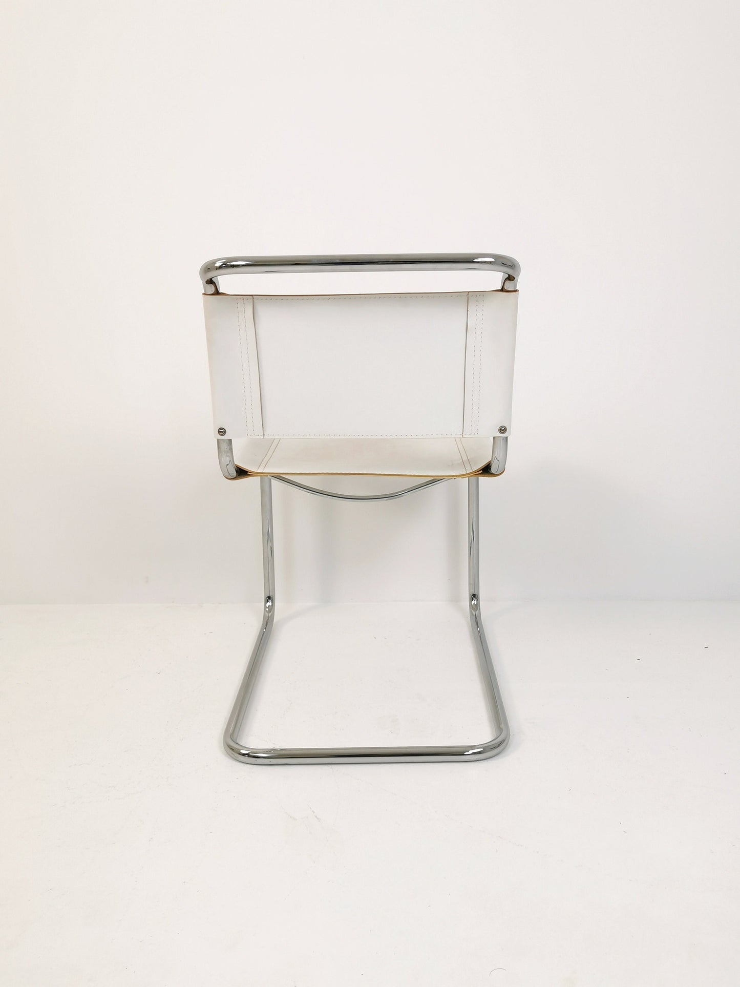 1 of 4 Mid-Century Vintage S33 white chair from Mart Stam by Fasem Italy 1980er
