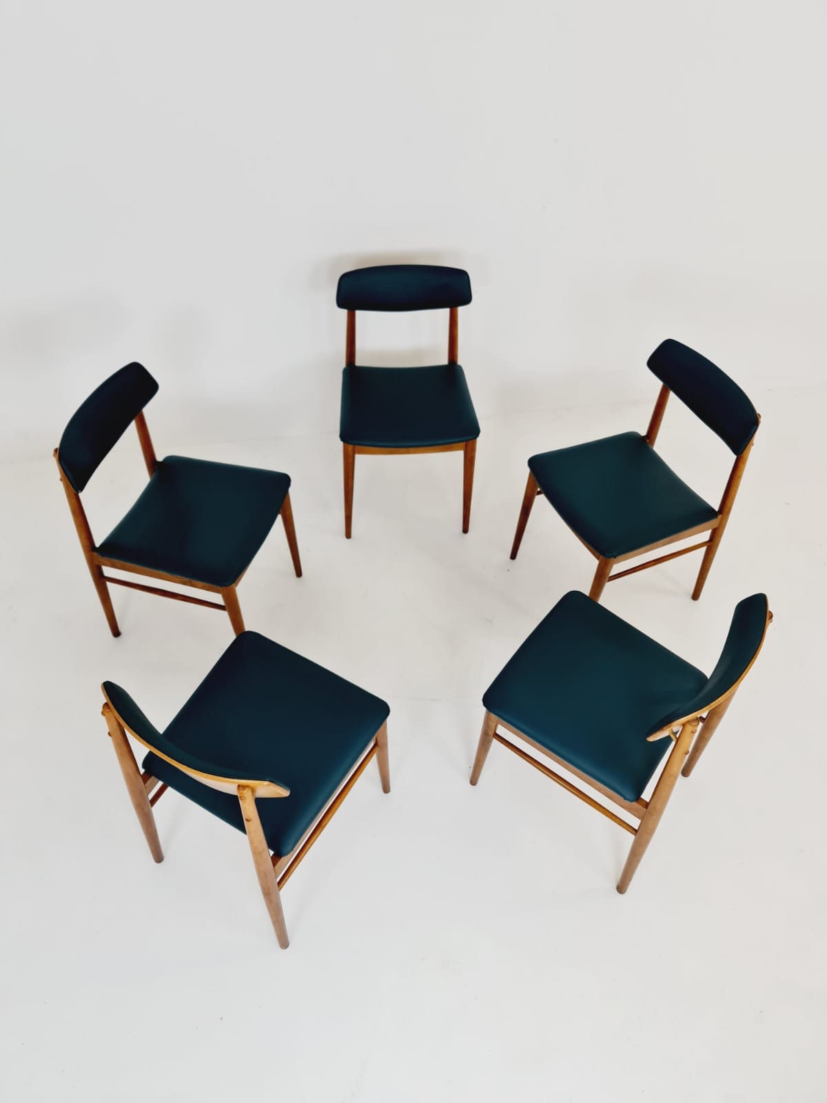 Rare Midcentury Vintage Austrian dining chairs by Josef Frank for Wiesner Hager, 1960s, set of 5