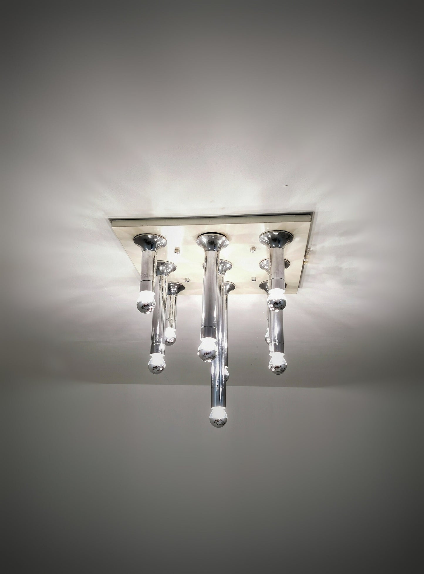 Rare Vintage Large chandelier, ceiling lamp by Motoko Ishii for staff, 1960s