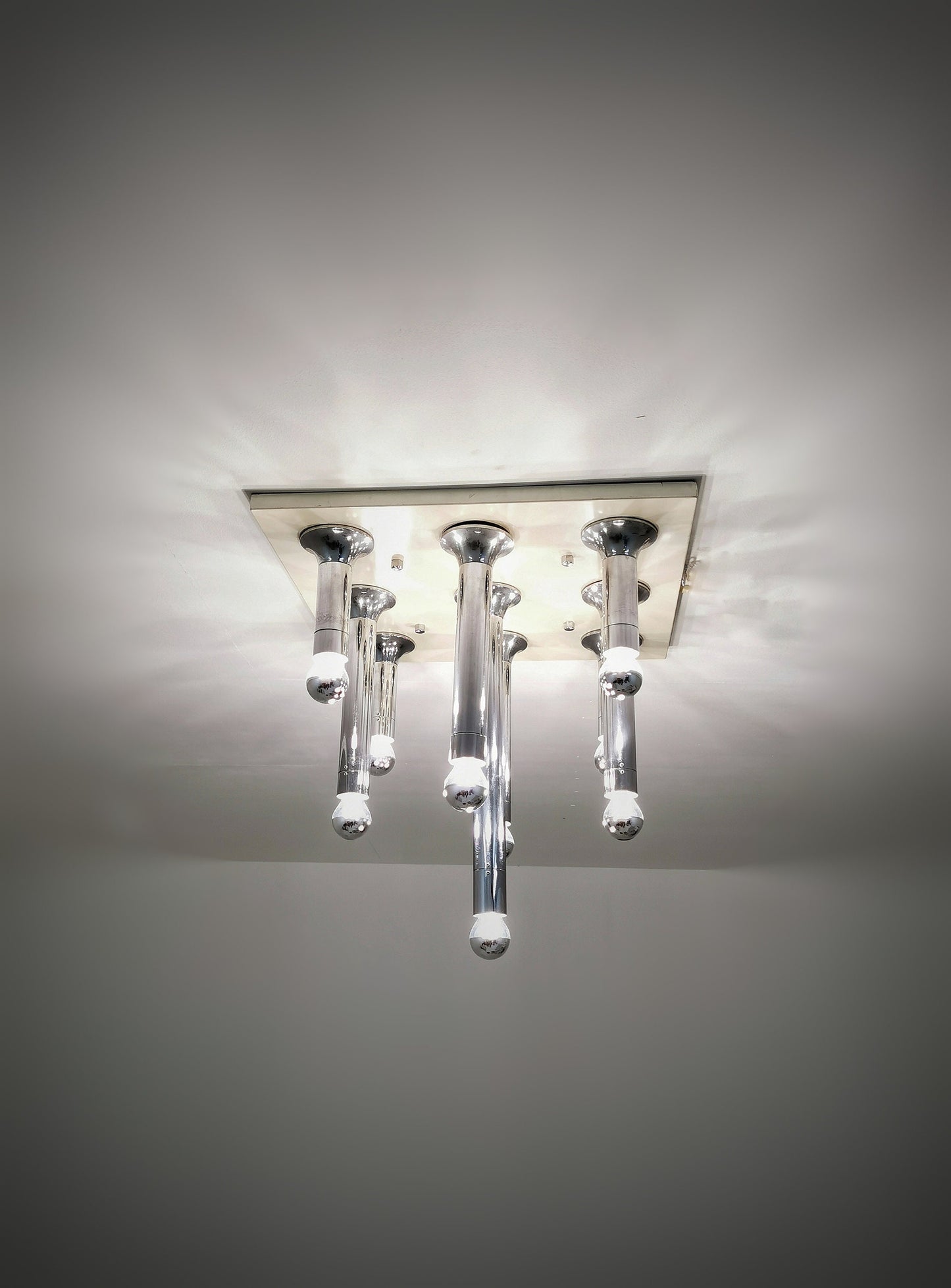 Rare Vintage Large chandelier, ceiling lamp by Motoko Ishii for staff, 1960s