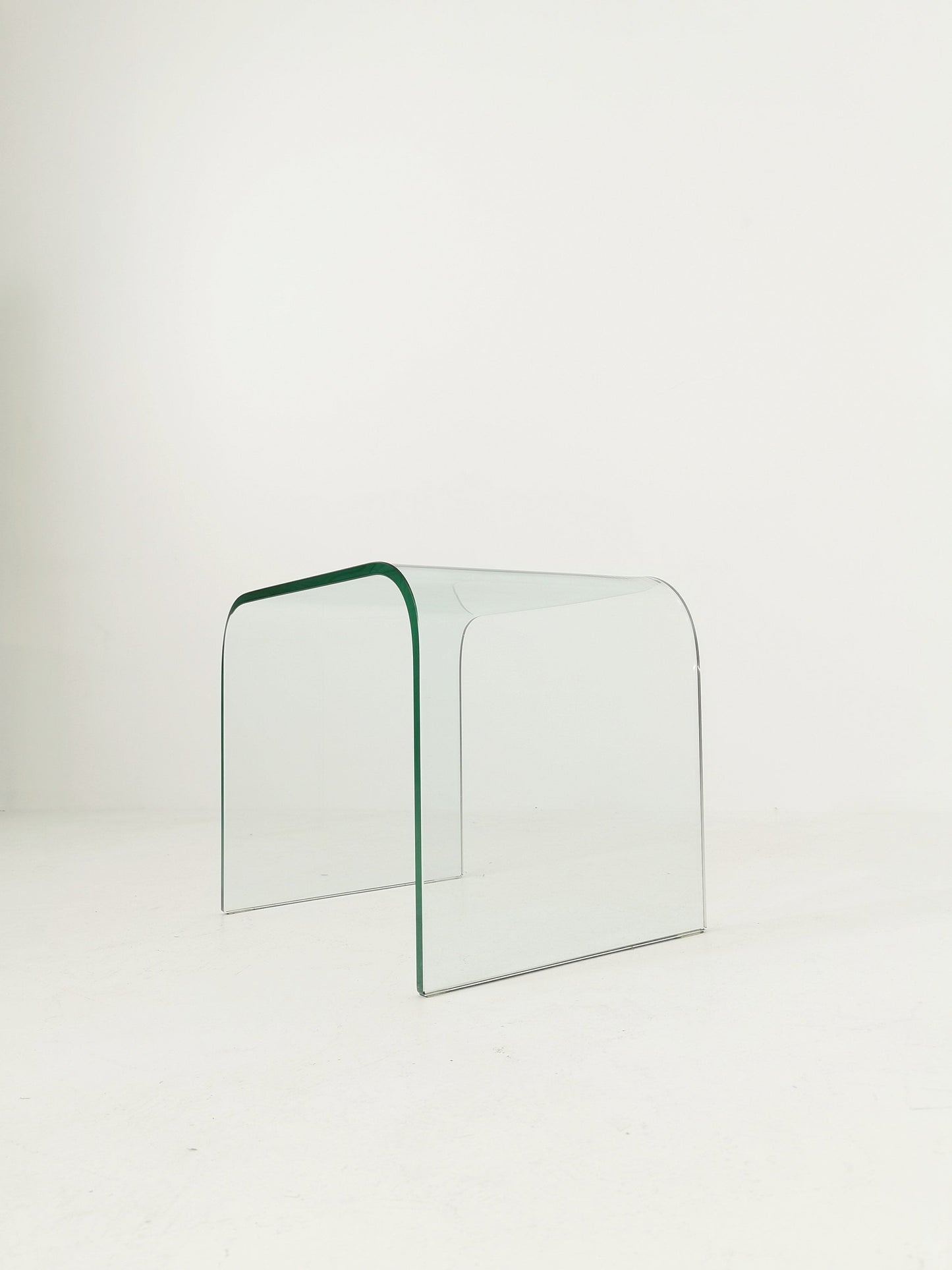 Mid-Century Modern Italian Curved Glass Waterfall Coffee Table by Angelo Cortesi for Fiam, 1970s