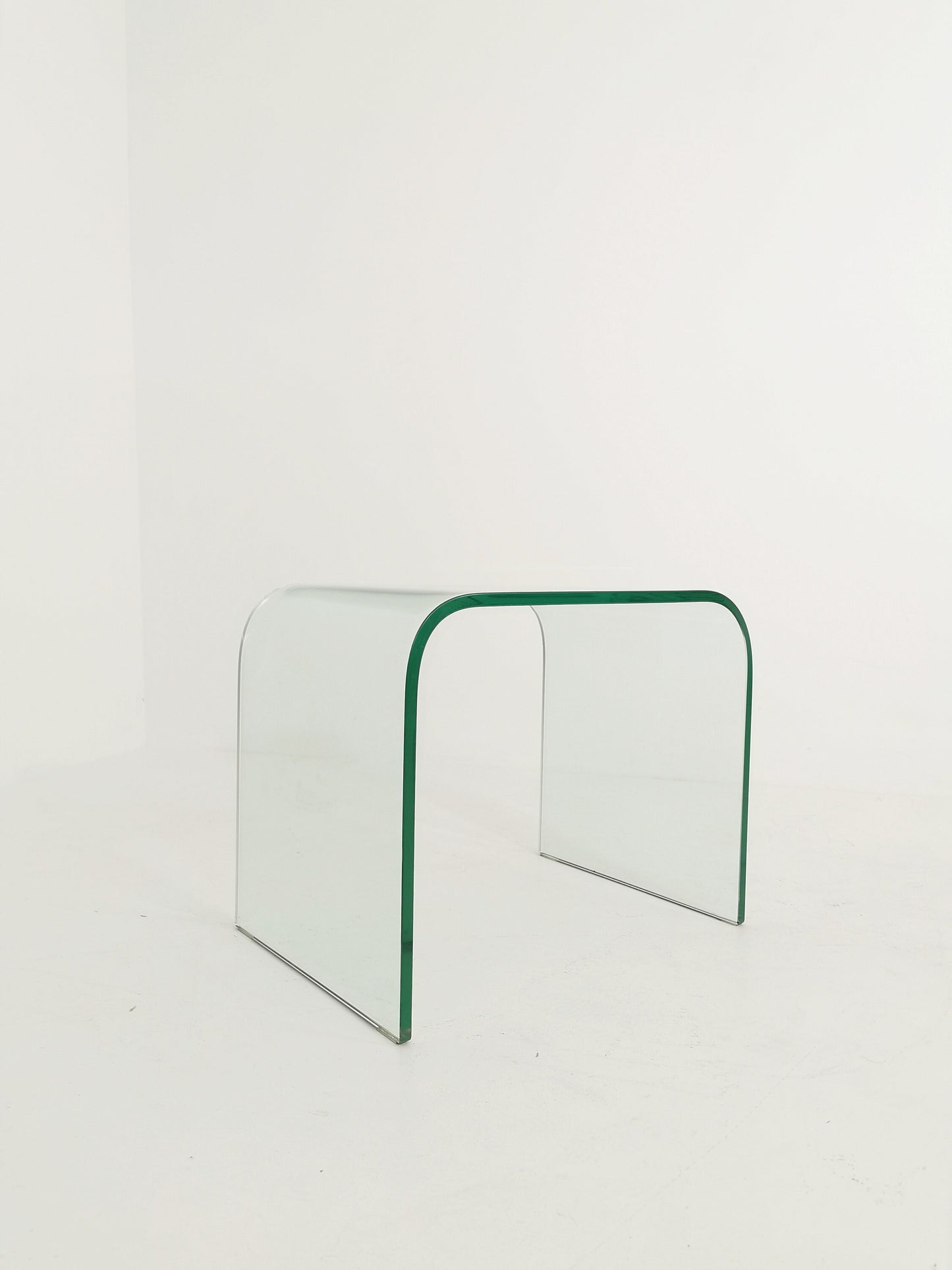 Mid-Century Modern Italian Curved Glass Waterfall Coffee Table by Angelo Cortesi for Fiam, 1970s