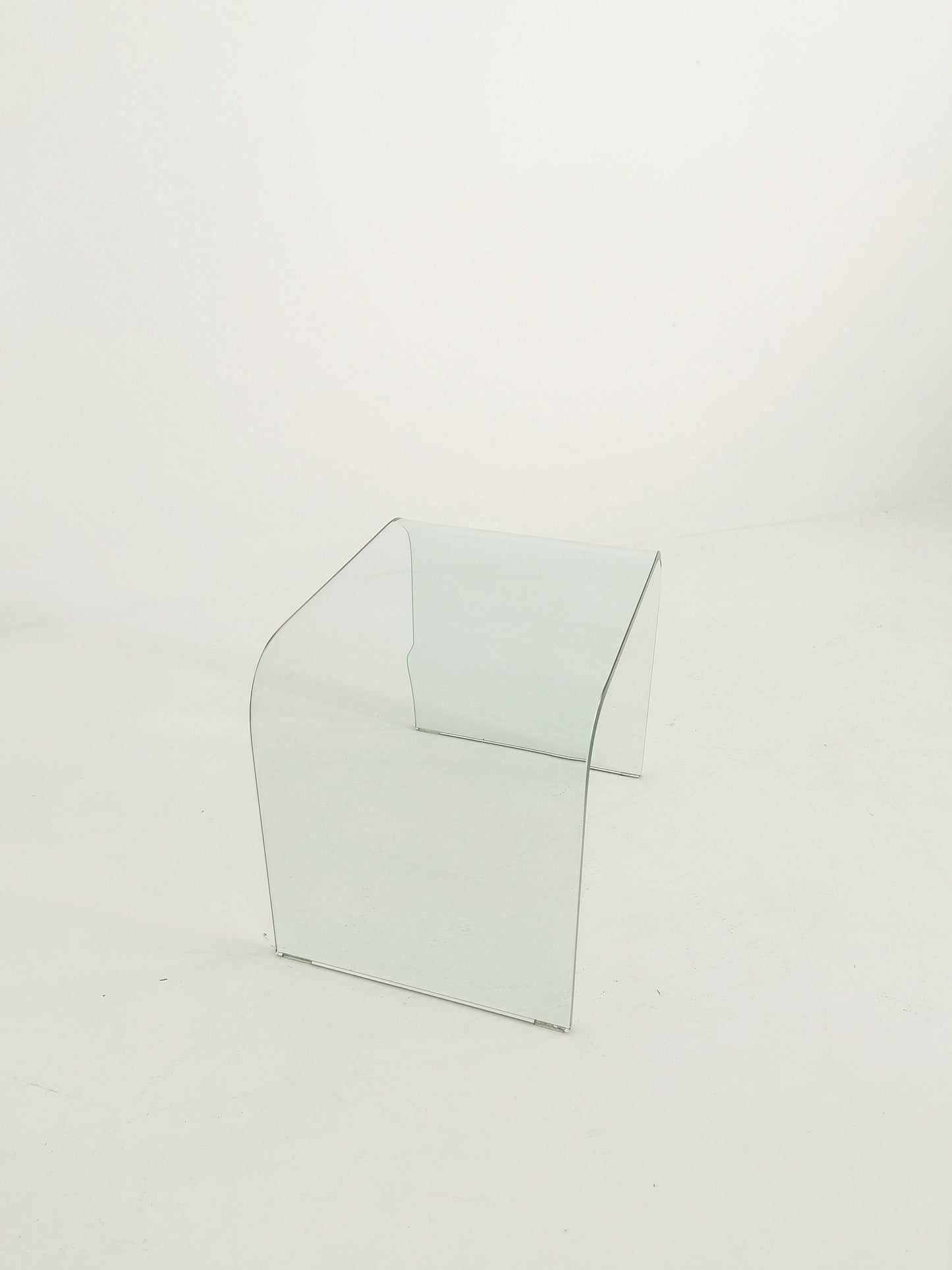 Mid-Century Modern Italian Curved Glass Waterfall Coffee Table by Angelo Cortesi for Fiam, 1970s