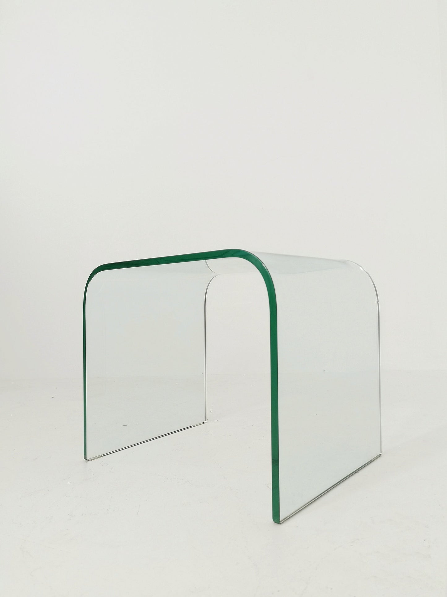 Mid-Century Modern Italian Curved Glass Waterfall Coffee Table by Angelo Cortesi for Fiam, 1970s