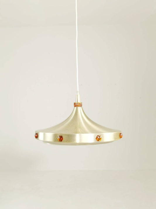 Space age brass Space-Age pendant lamp Denmark 1907s by vitrica