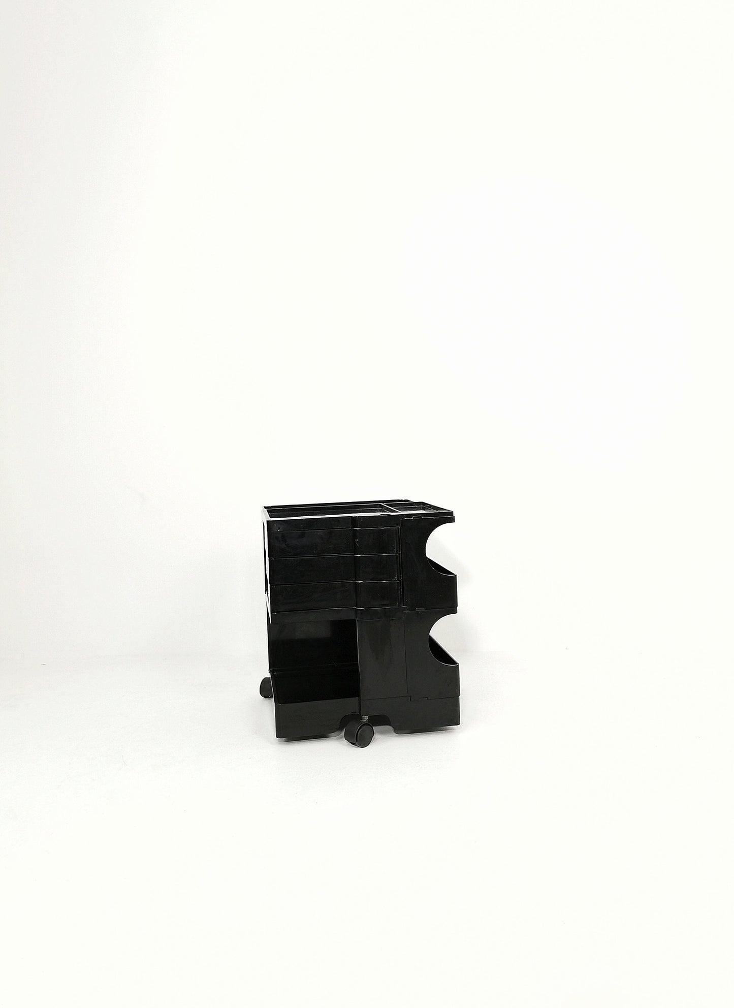 Space Age Black Boby storage trolley by Joe Colombo for Bieffeplast Italy 1970s