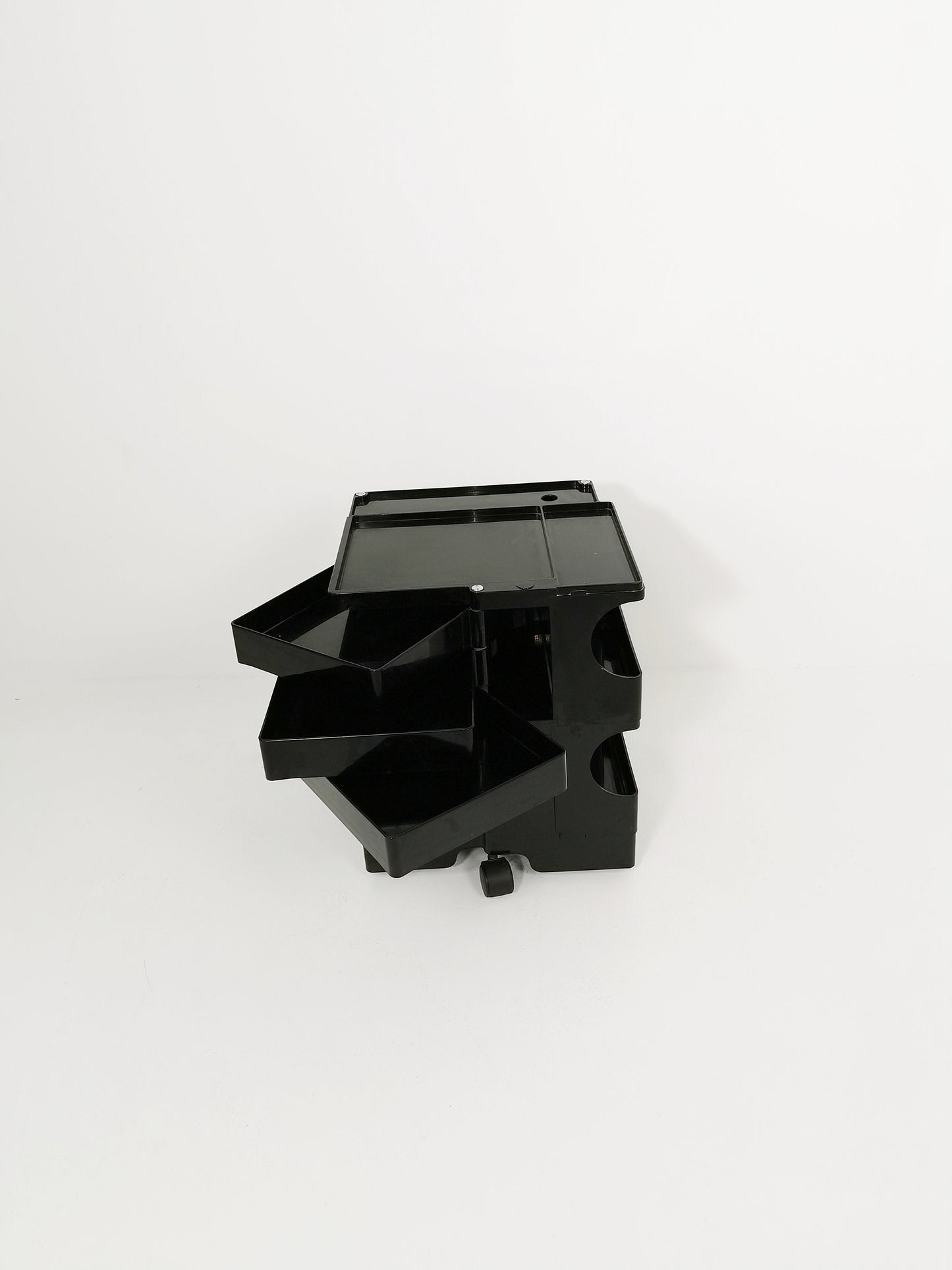 Space Age Black Boby storage trolley by Joe Colombo for Bieffeplast Italy 1970s