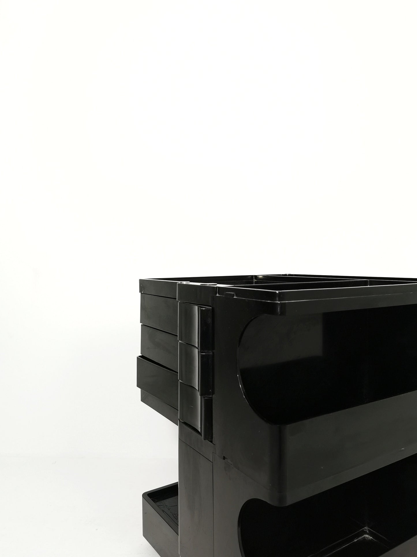 Space Age Black Boby storage trolley by Joe Colombo for Bieffeplast Italy 1970s
