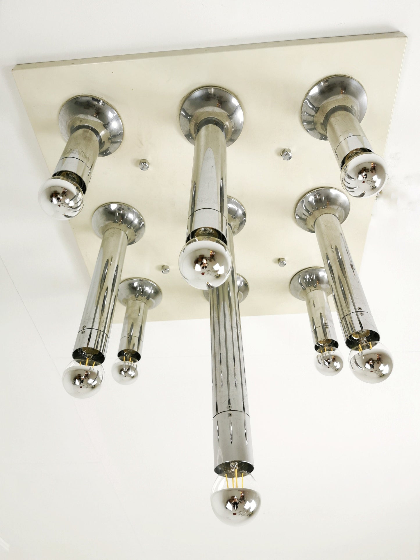 Rare Vintage Large chandelier, ceiling lamp by Motoko Ishii for staff, 1960s