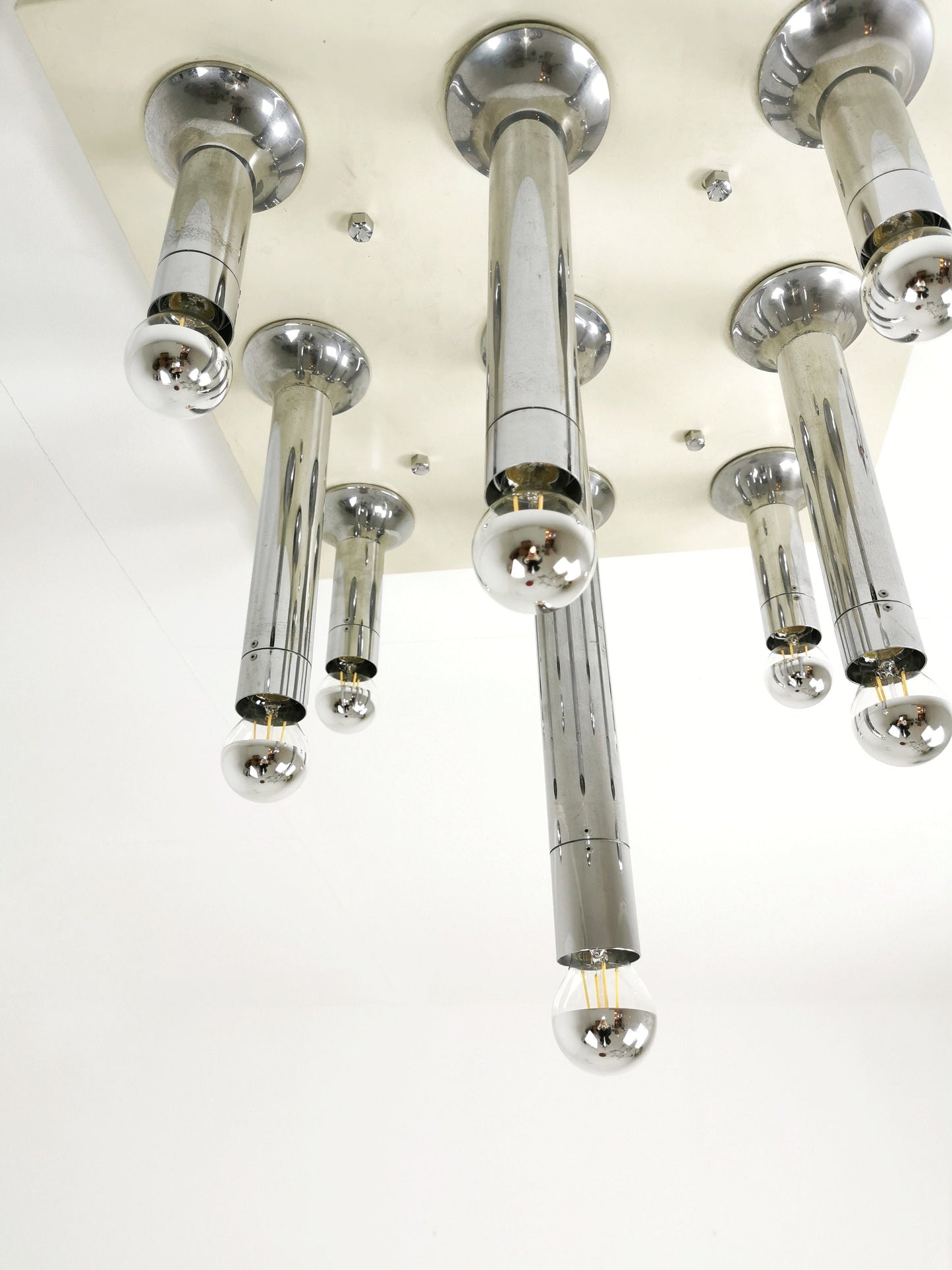 Rare Vintage Large chandelier, ceiling lamp by Motoko Ishii for staff, 1960s