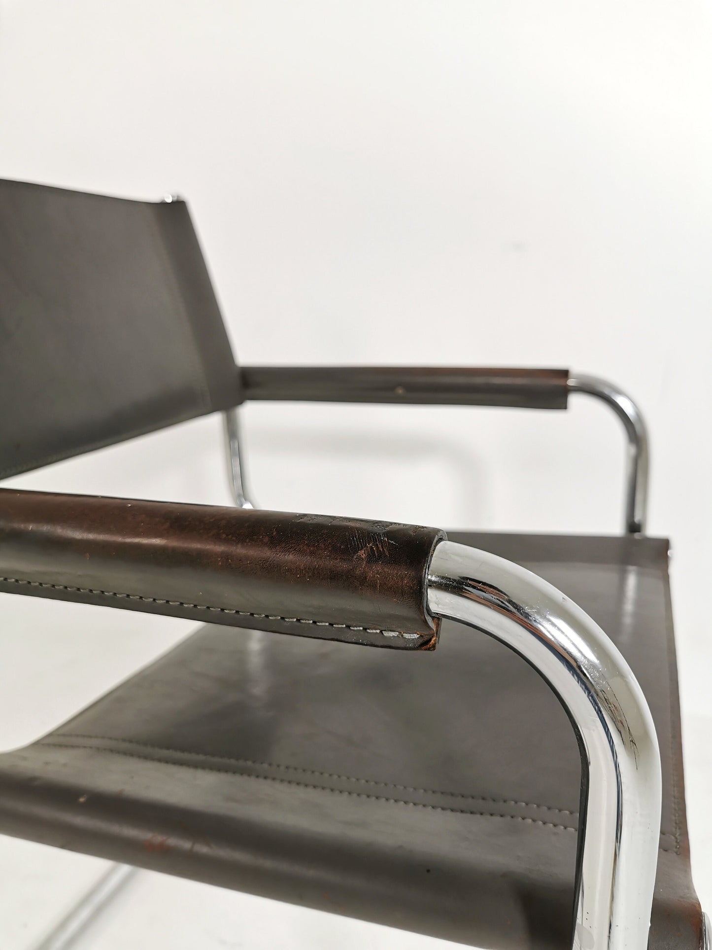 Bauhaus grey original Desk Chair by Mart Stam & Marcel Breuer for Fasem Italy 1980s