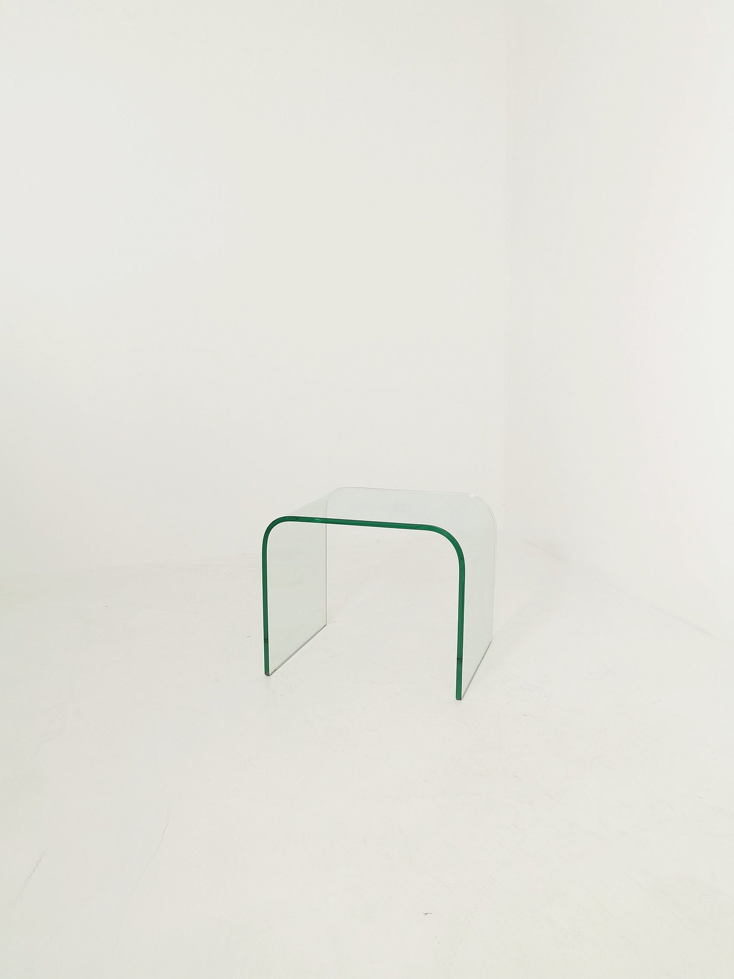 Mid-Century Modern Italian Curved Glass Waterfall Coffee Table by Angelo Cortesi for Fiam, 1970s