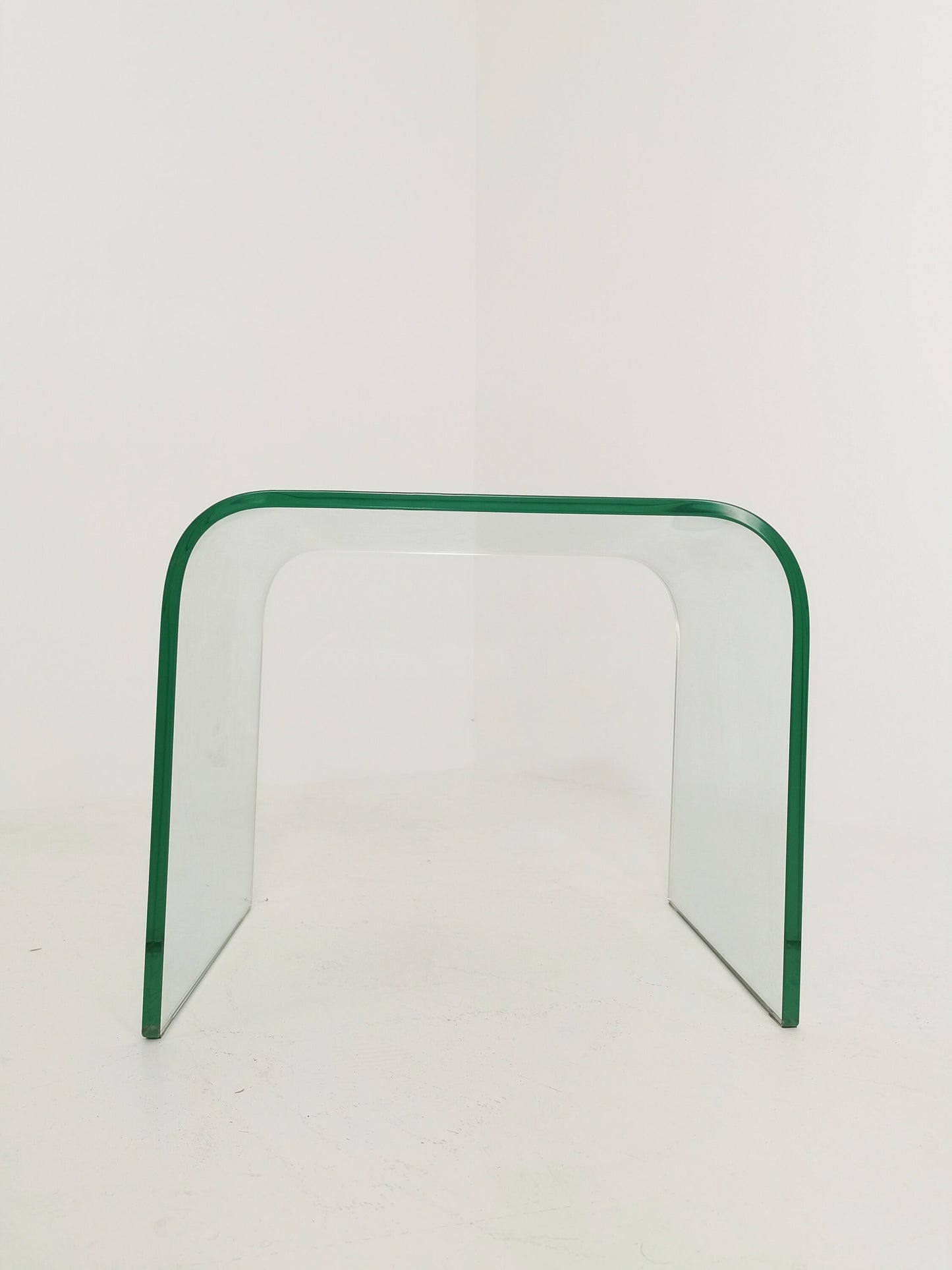 Mid-Century Modern Italian Curved Glass Waterfall Coffee Table by Angelo Cortesi for Fiam, 1970s
