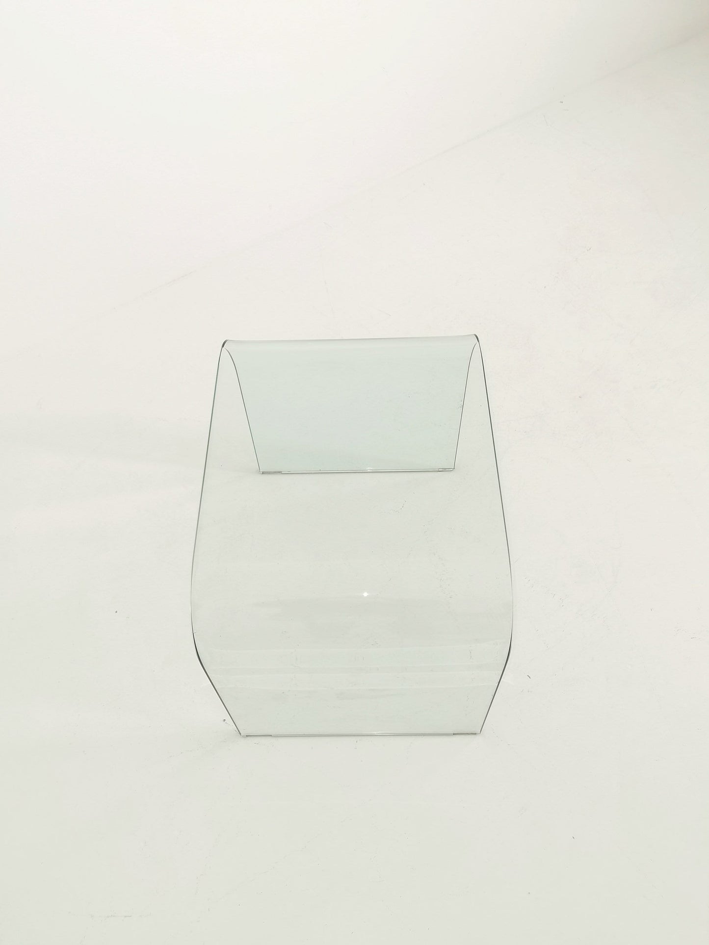 Mid-Century Modern Italian Curved Glass Waterfall Coffee Table by Angelo Cortesi for Fiam, 1970s