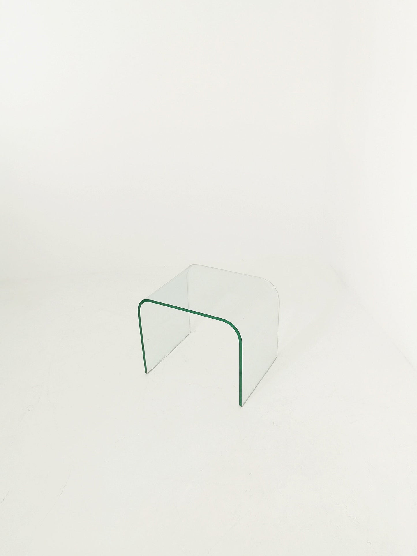 Mid-Century Modern Italian Curved Glass Waterfall Coffee Table by Angelo Cortesi for Fiam, 1970s