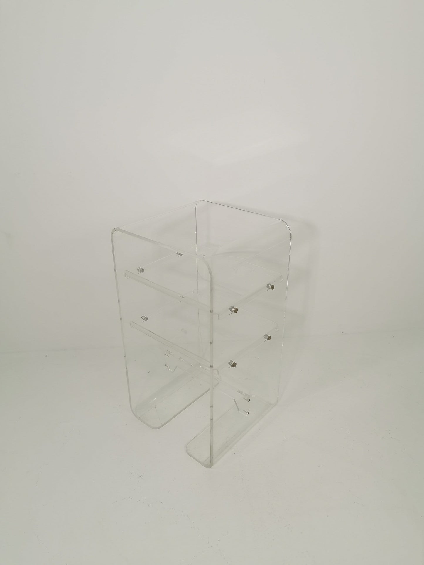 Mid Century Space Age Design Italian Acrylic Glass Side Table 1980s
