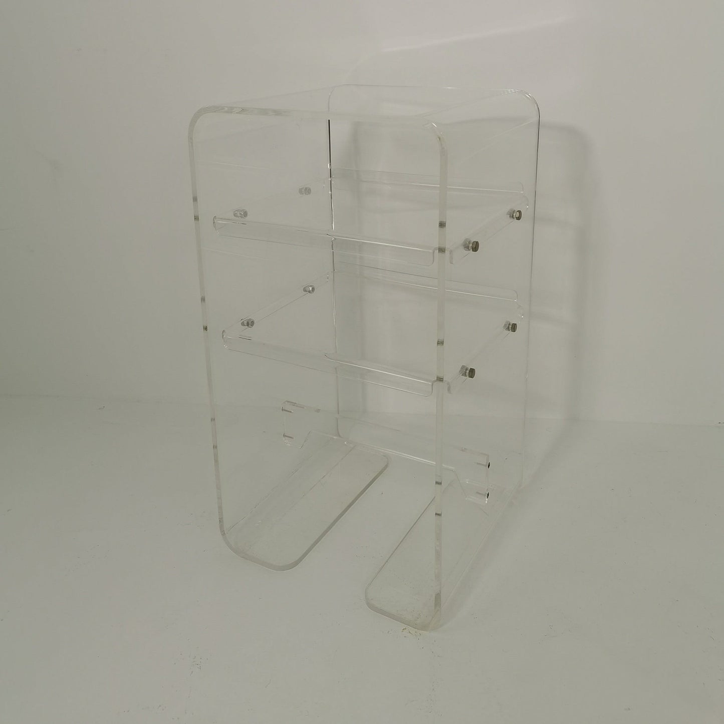 Mid Century Space Age Design Italian Acrylic Glass Side Table 1980s