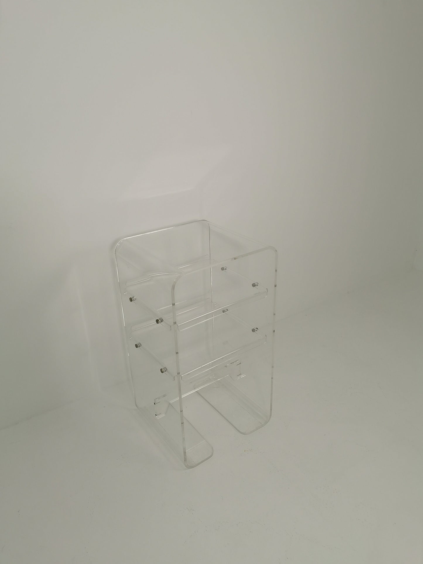Mid Century Space Age Design Italian Acrylic Glass Side Table 1980s