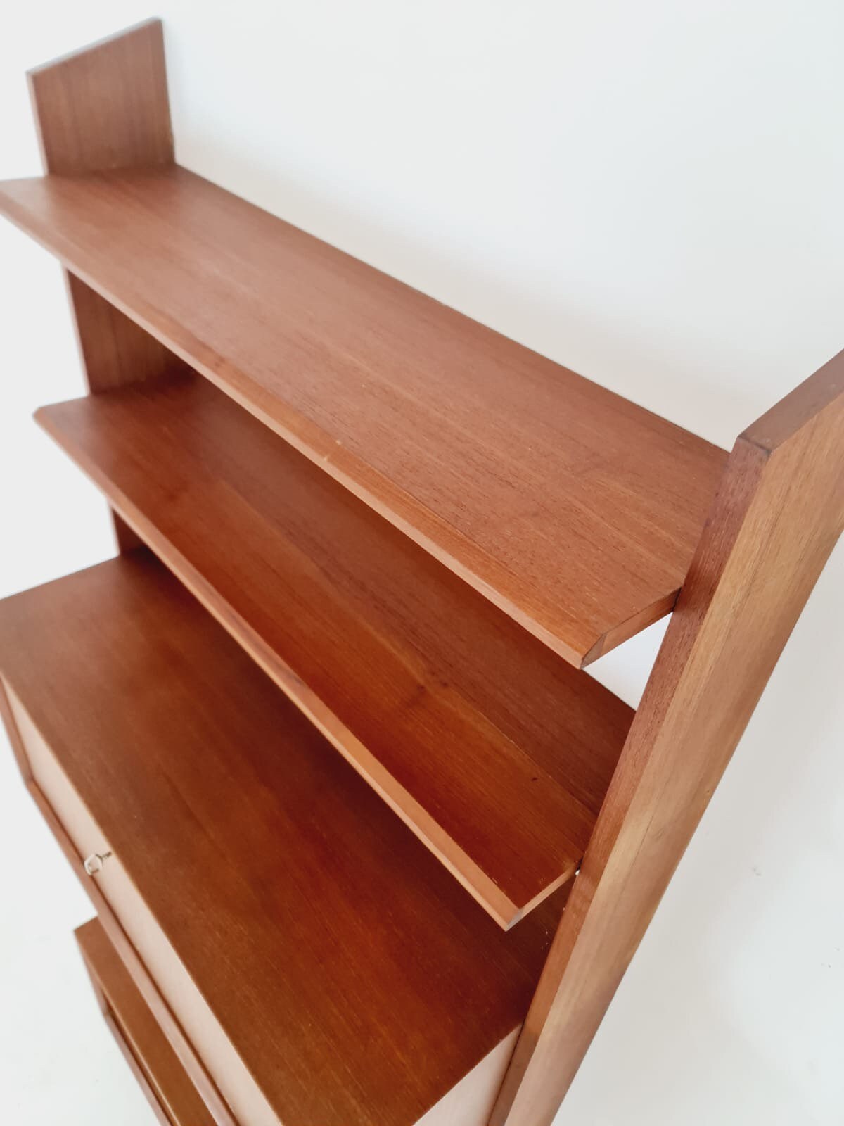 Midcentury Danish Teak Wall-Mounted Shelving Unit, 1960s