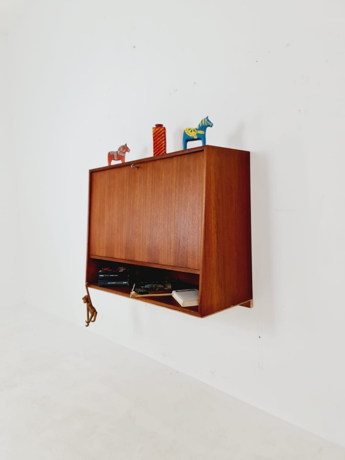 Vintage Danish teak wall hanging Secretary, desk, 1960s