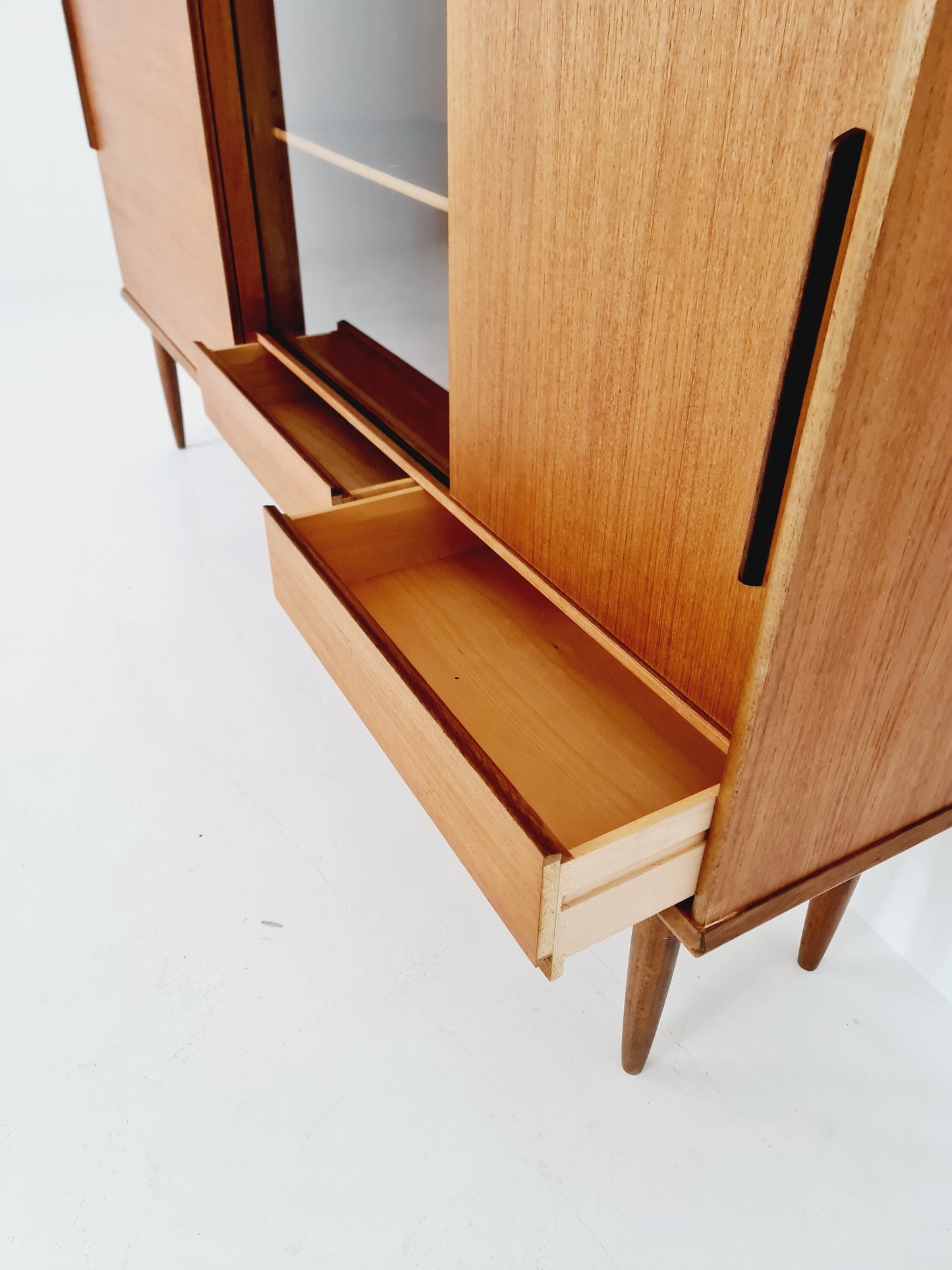 Mid Century Modern German Teak Highboard, Sideboard by Hilker, 1960s
