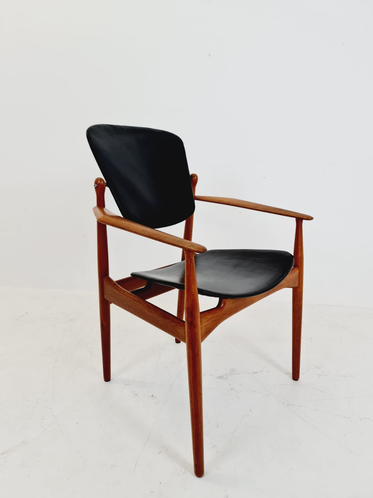 Danish teak and leather chair by Arne Vodder for France & Daverkosen, 1960s