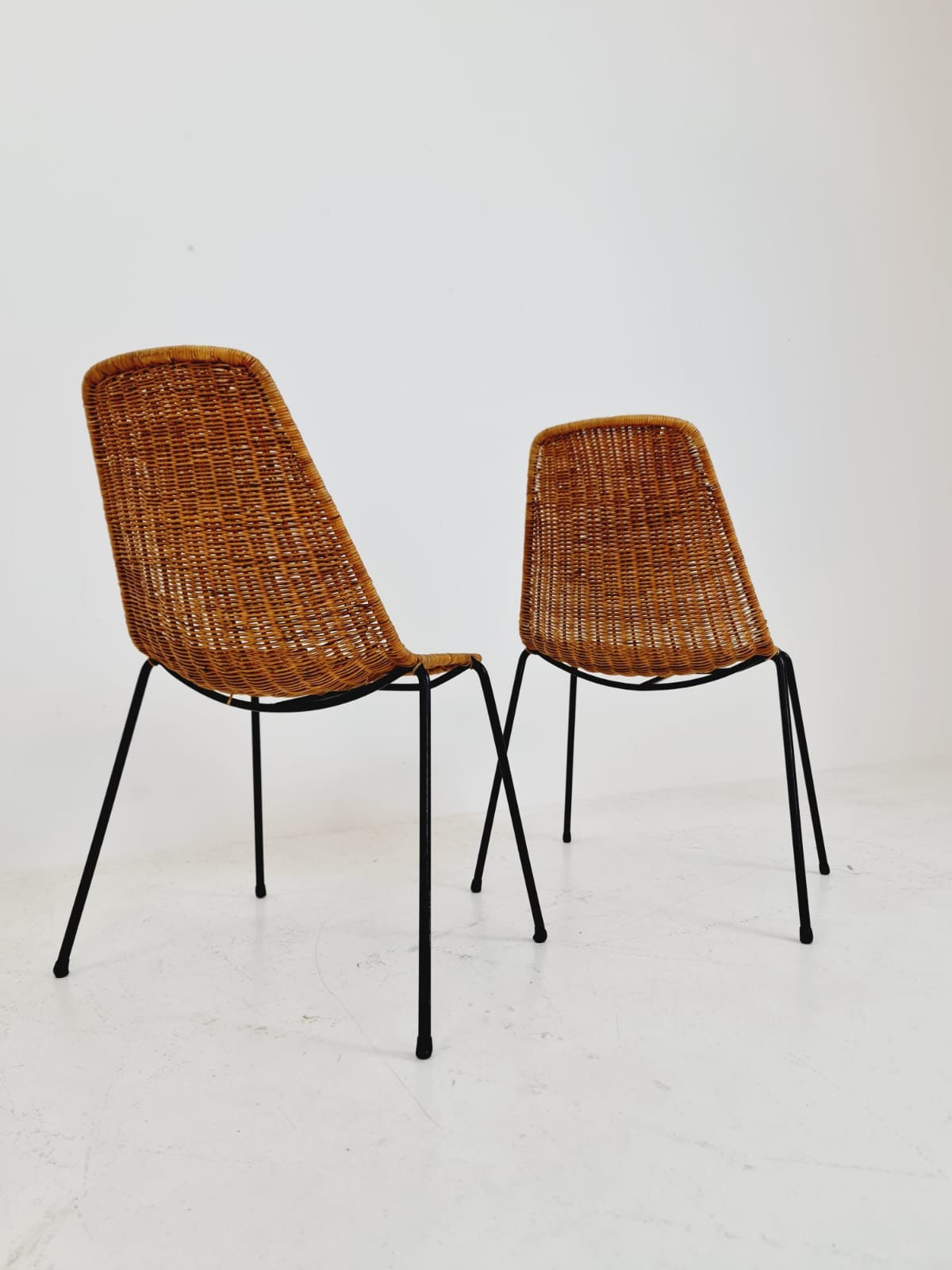 Mid-Century Rattan Basket Chair by Gian Franco Legler, 1950s, set of 2