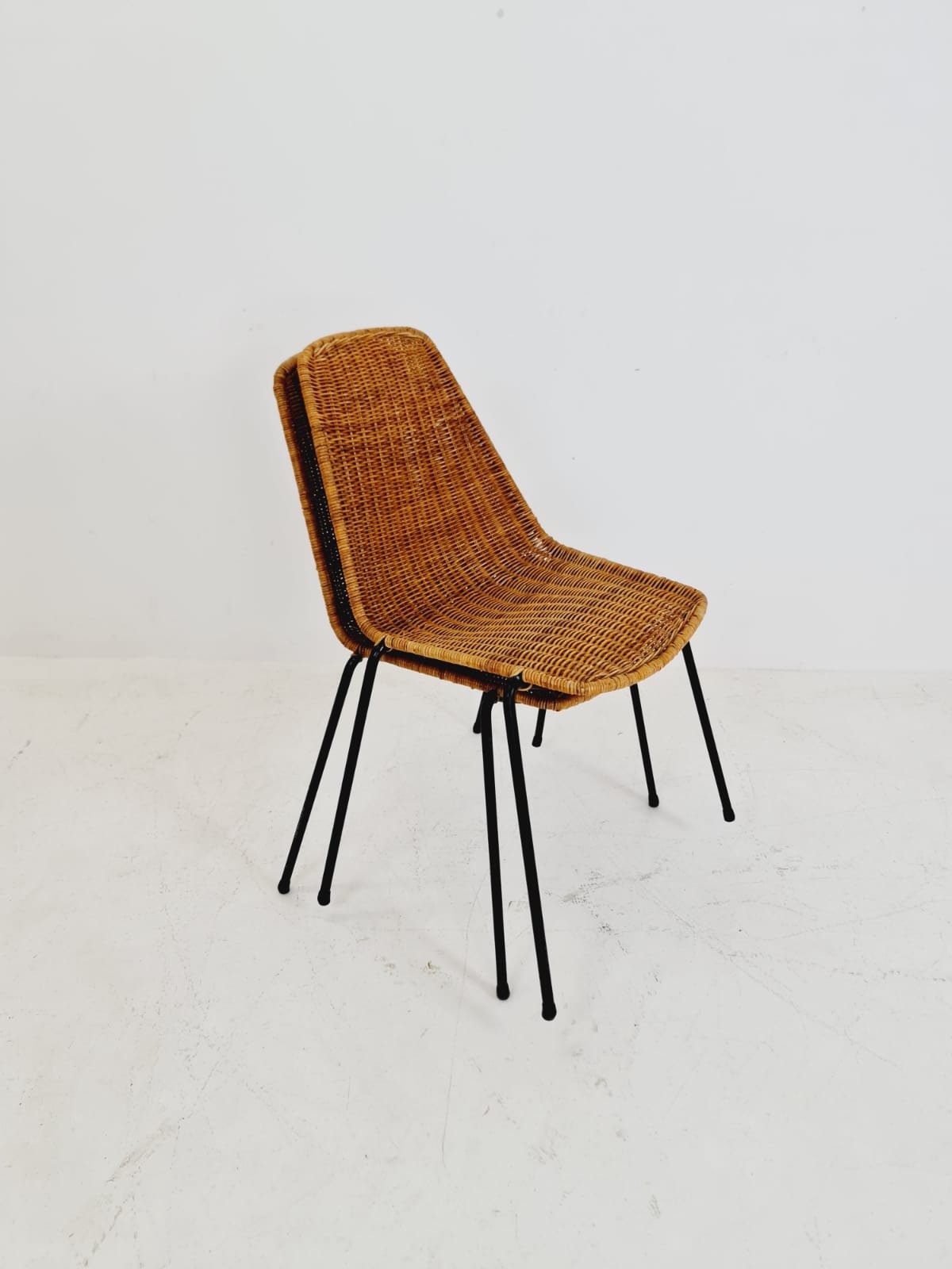 Mid-Century Rattan Basket Chair by Gian Franco Legler, 1950s, set of 2