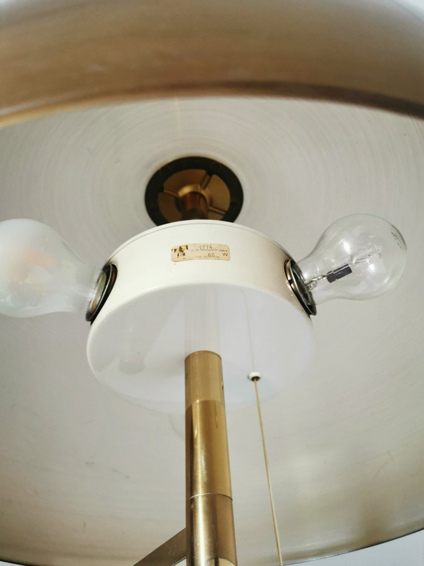 Large Mid-Century Swiss Brass Mushroom Table Lamp from Swisslamps, 1960s