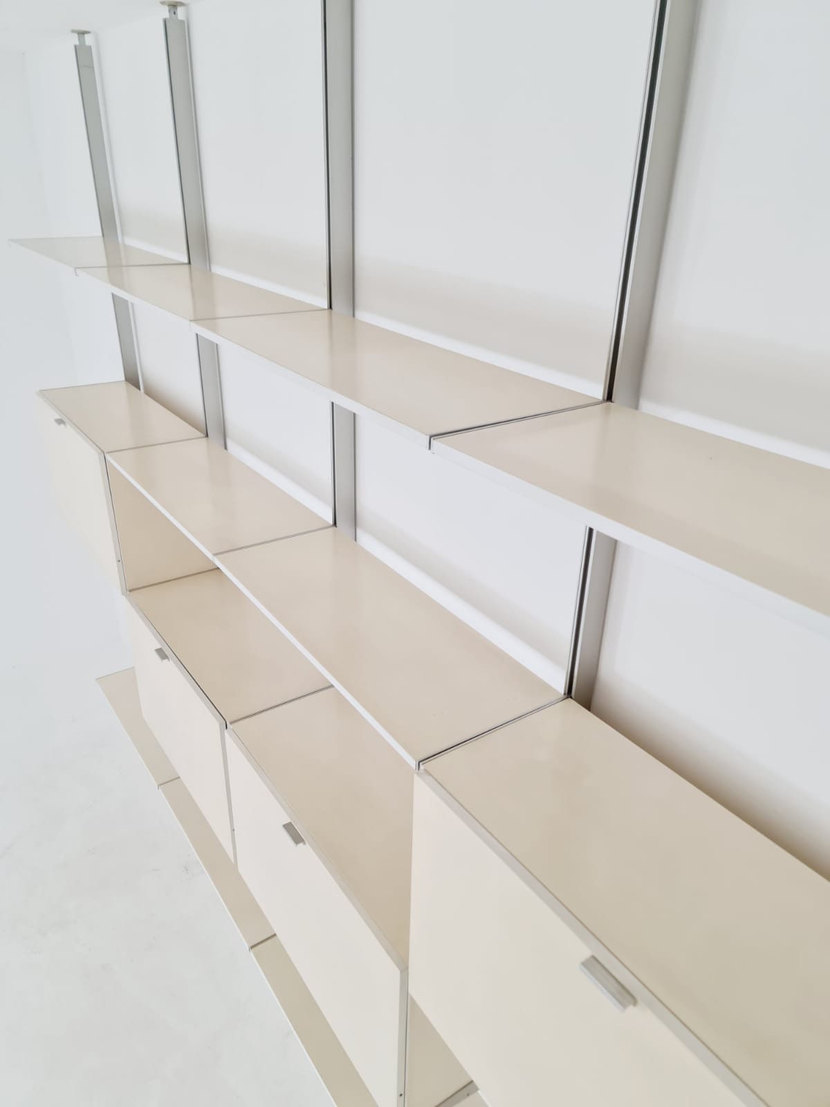 Rare Free standing Modular George Nelson Wall Unit Bookcase, Herman Miller International collection "Vitra", 1960s