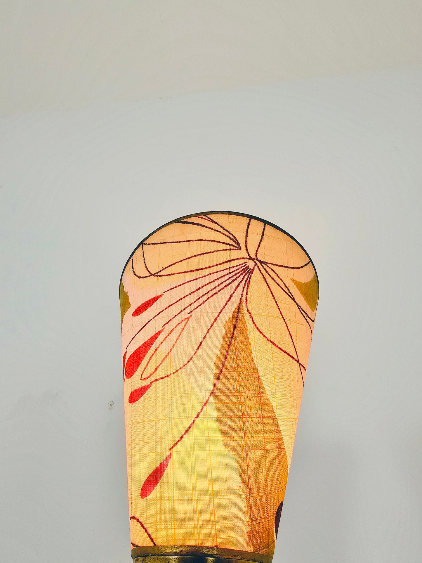 German Modern three flex arms brass floor lamp, tütenlampe, 1950s