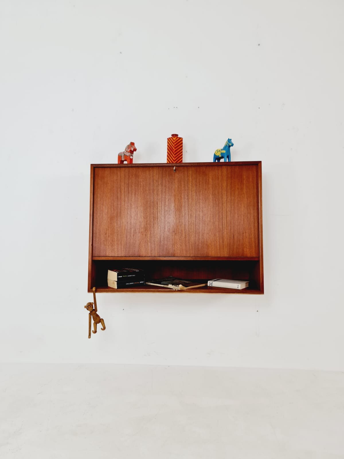 Vintage Danish teak wall hanging Secretary, desk, 1960s