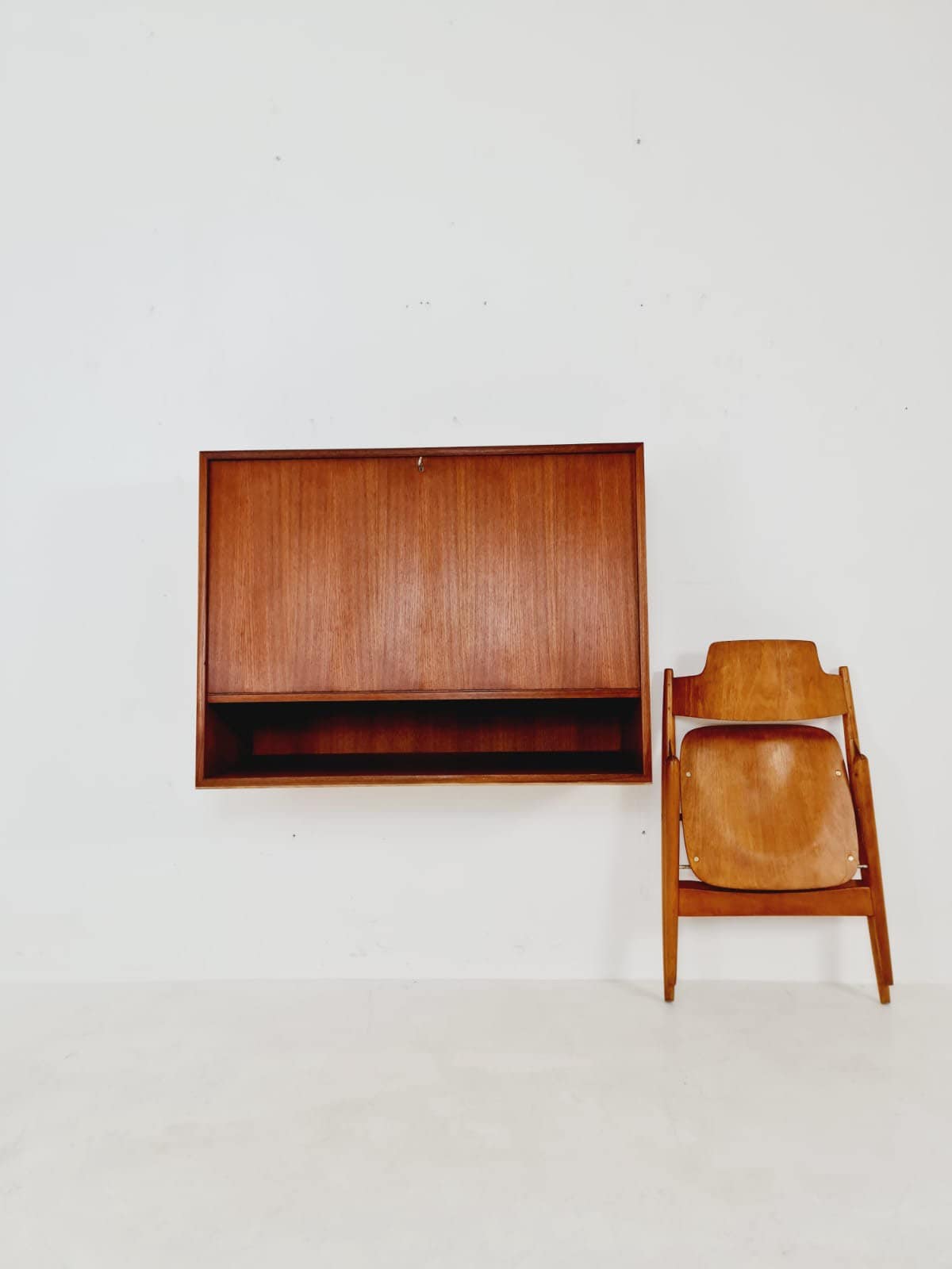 Vintage Danish teak wall hanging Secretary, desk, 1960s