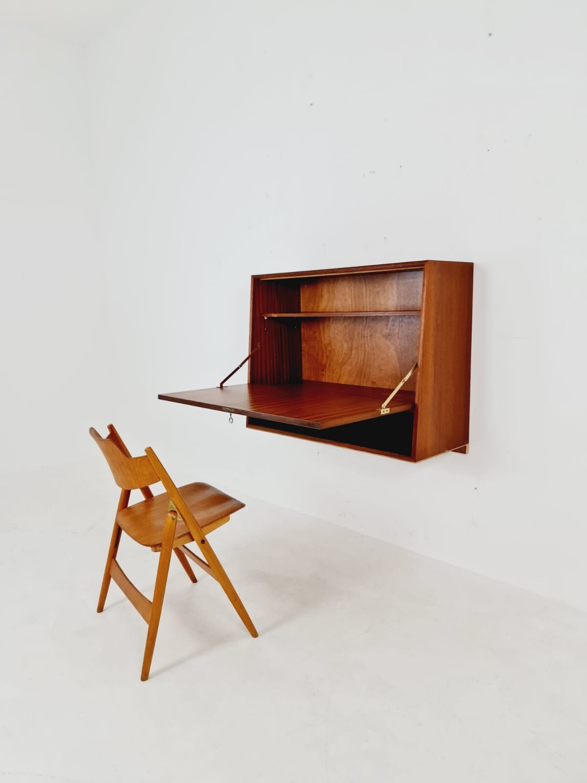 Vintage Danish teak wall hanging Secretary, desk, 1960s