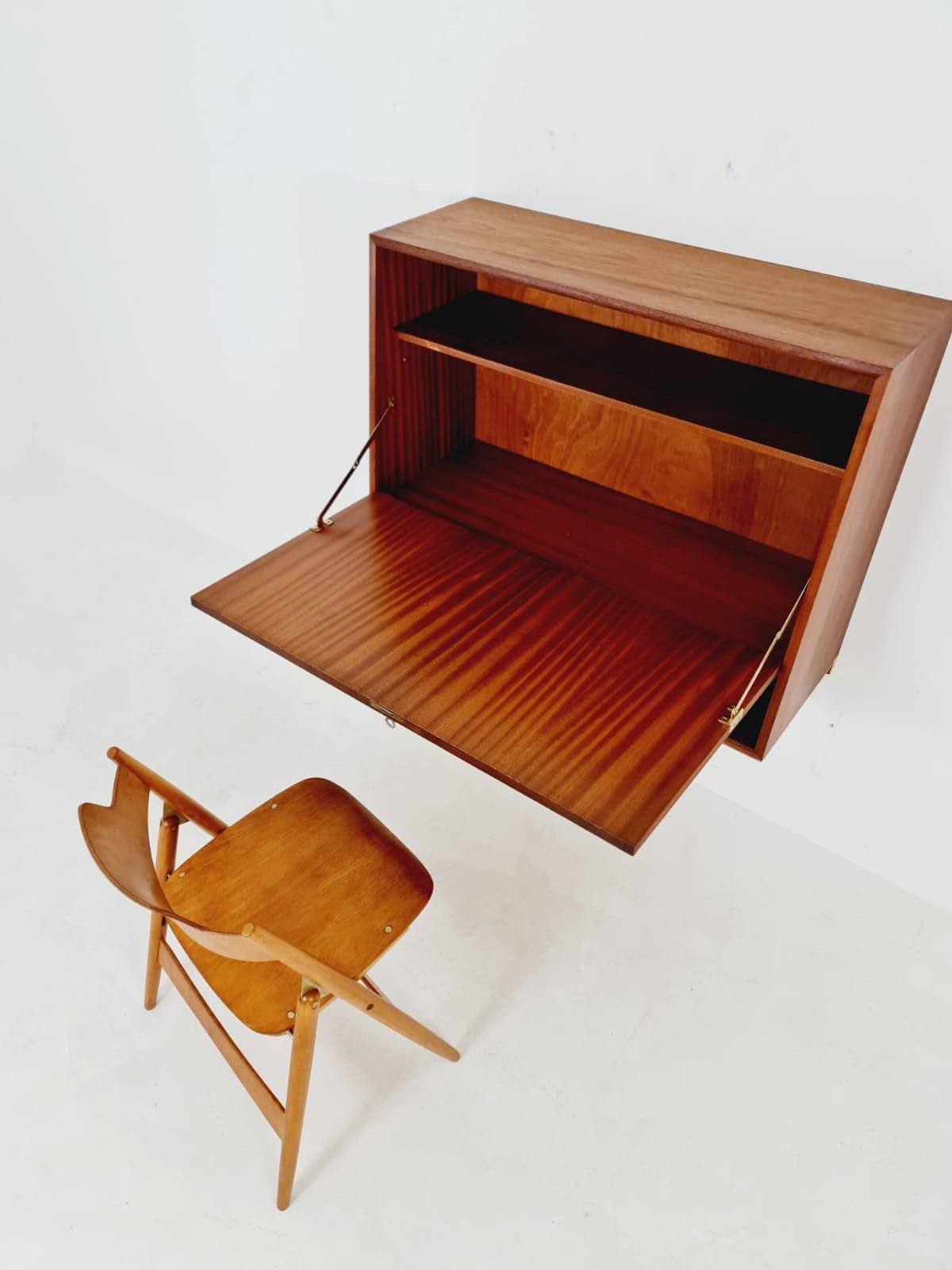 Vintage Danish teak wall hanging Secretary, desk, 1960s