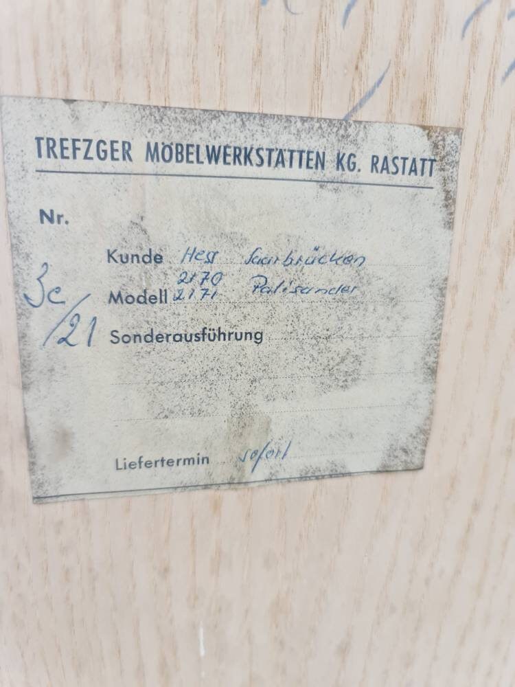 Midcentury German Highboard Mahogany by Trefzger, 1960s