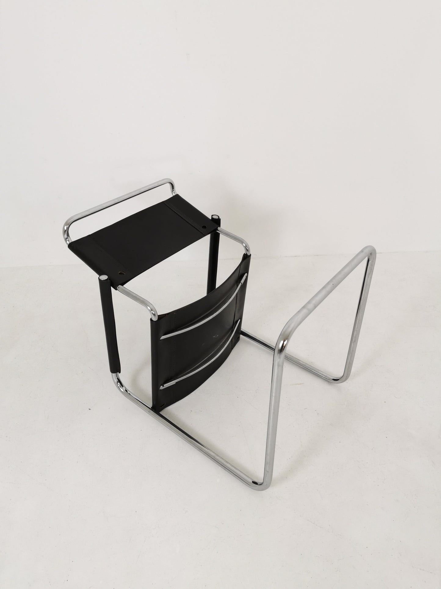1 of 6 Black S34 Tubular Steel Chairs by Mart Stam for Jox Interni - 1970s