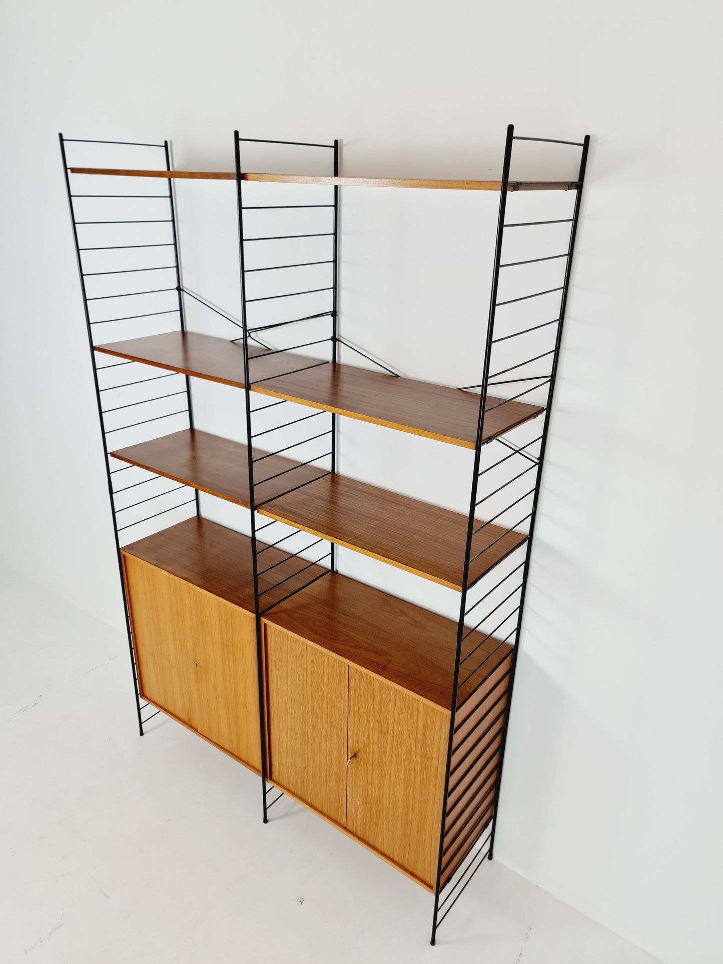 String shelf-system, bookcase teak by WHB Germany, 1950s