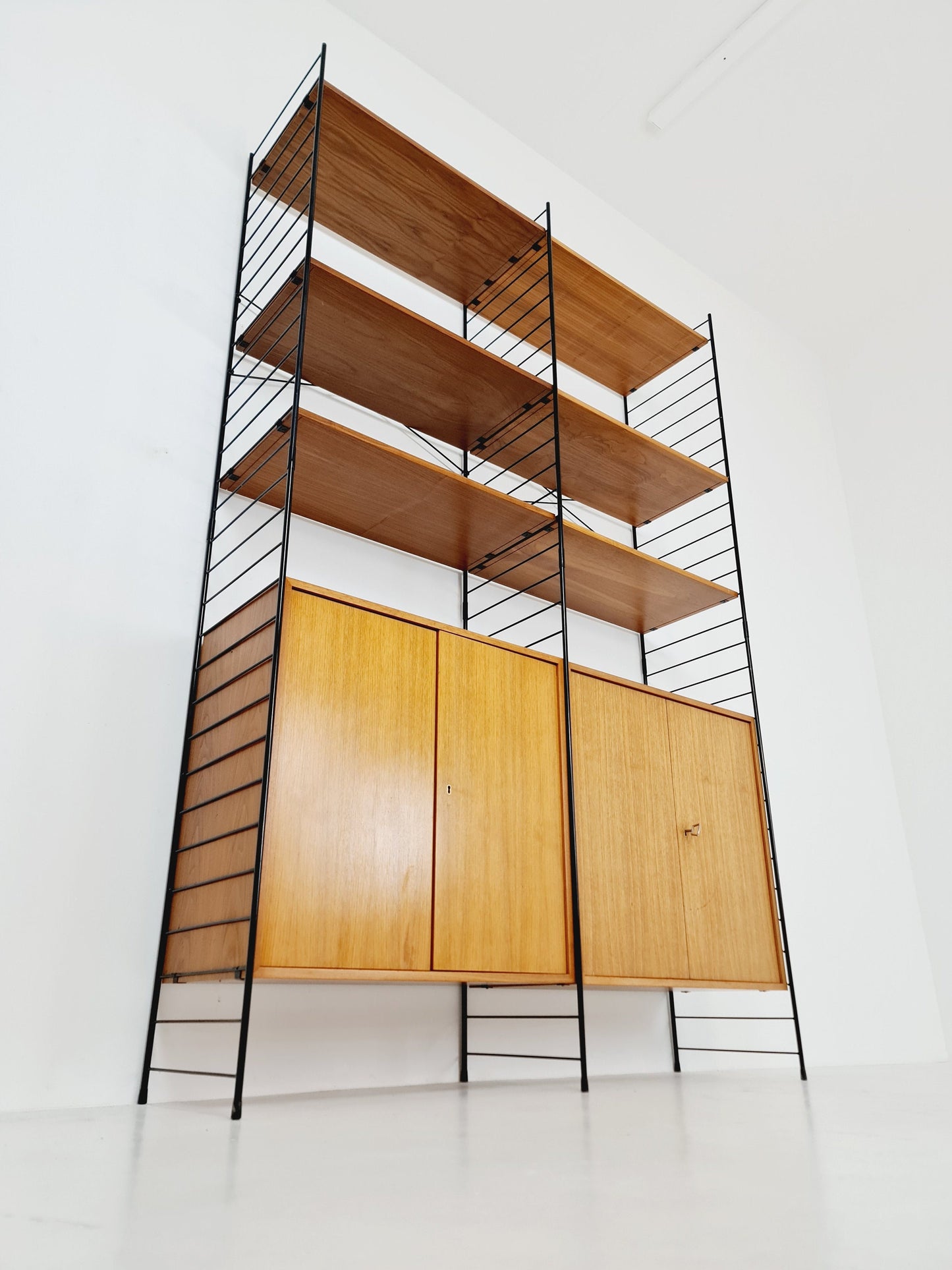 String shelf-system, bookcase teak by WHB Germany, 1950s