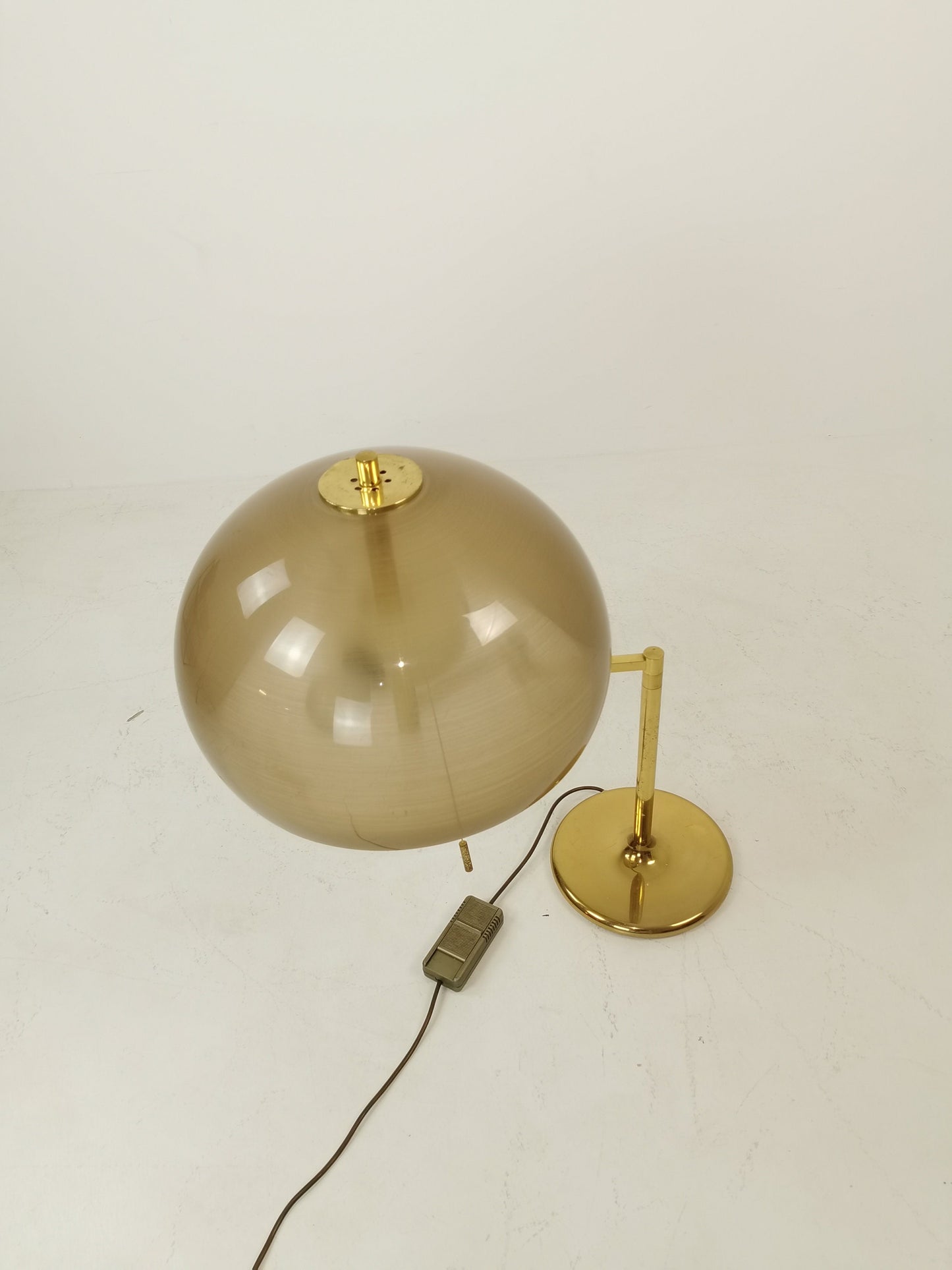 Large Mid-Century Swiss Brass Mushroom Table Lamp from Swisslamps, 1960s