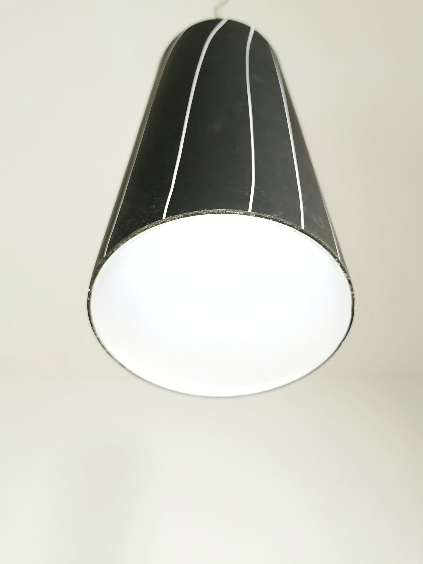 Mid-Century modern. pendant lamp black and white 1980s
