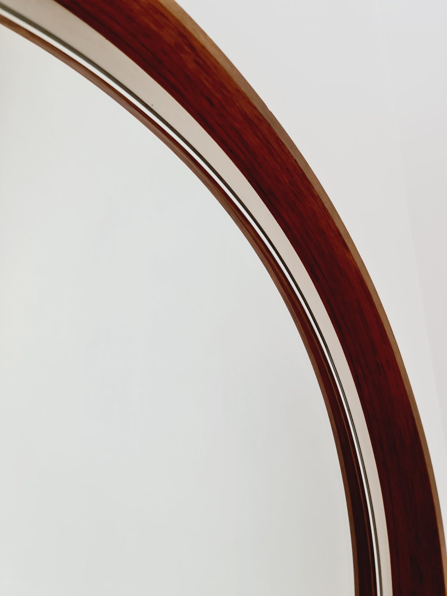 Mid Century round teak mirror from the 60s