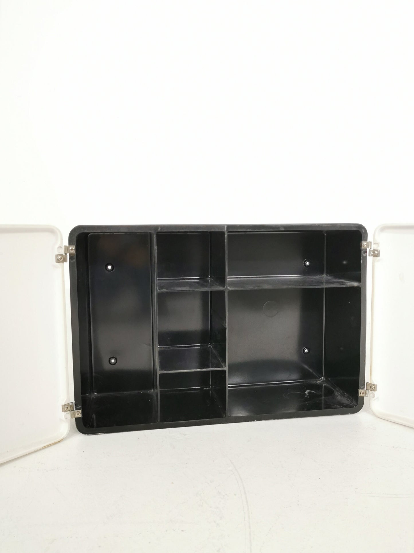 1 of 2 White and black bathroom Medicine Cabinet 1960s Space Age design
