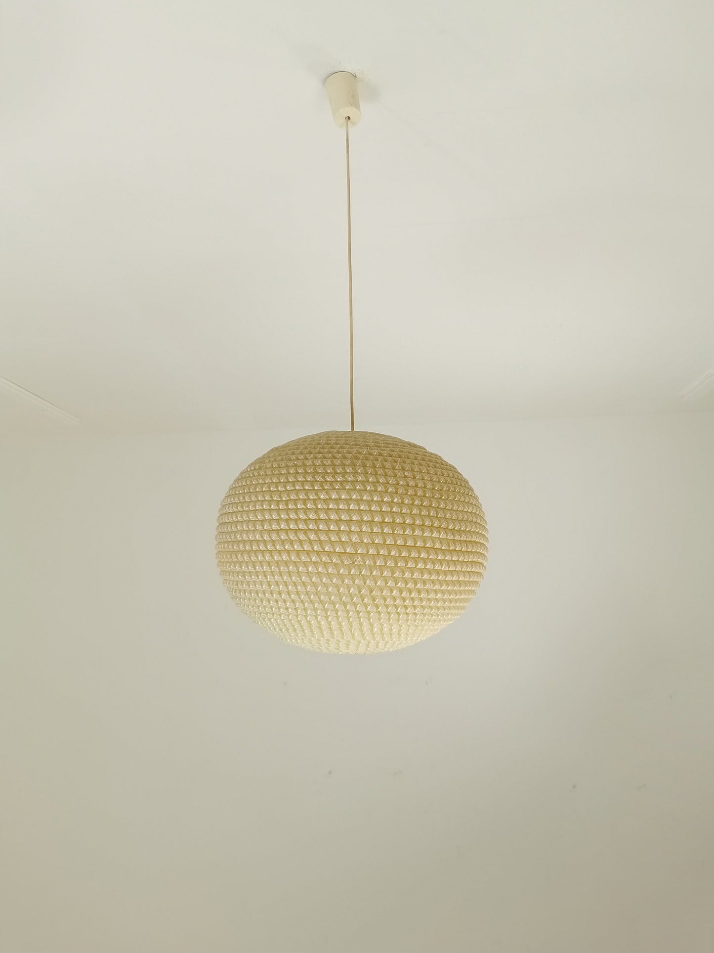 Mid Century, large Temde hanging lamp from the 1960s - with synthetic fiber shade