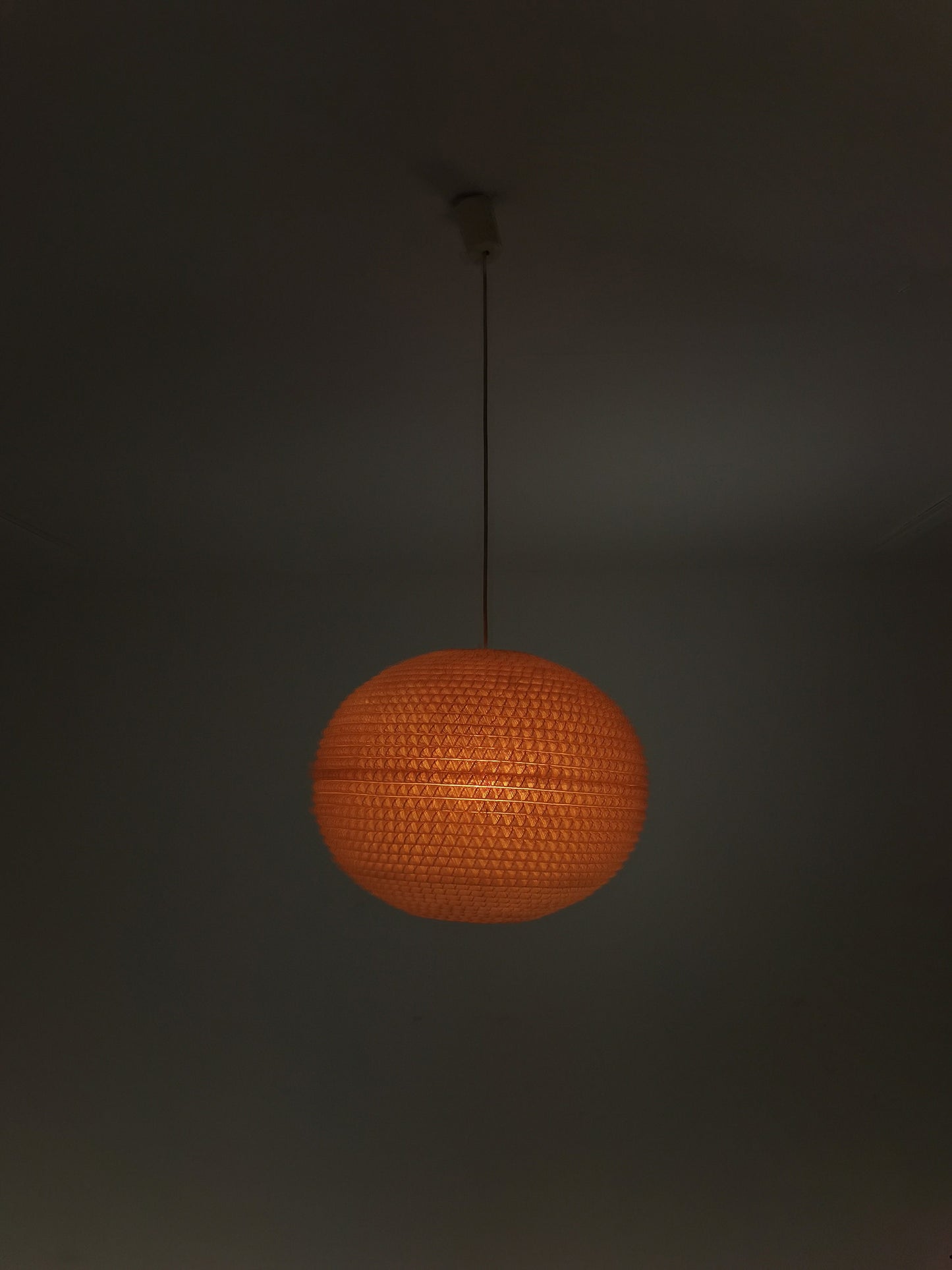 Mid Century, large Temde hanging lamp from the 1960s - with synthetic fiber shade