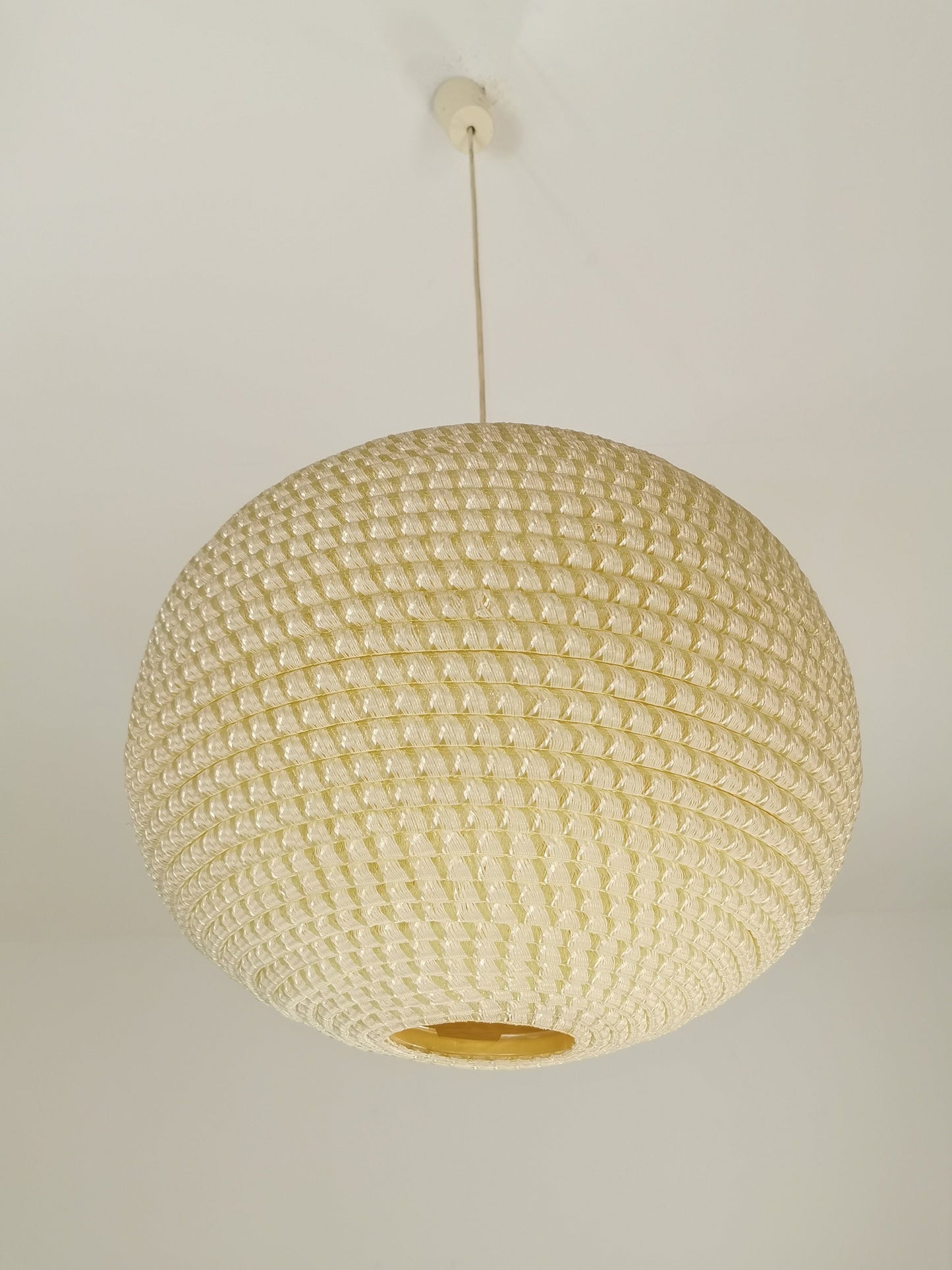 Mid Century, large Temde hanging lamp from the 1960s - with synthetic fiber shade