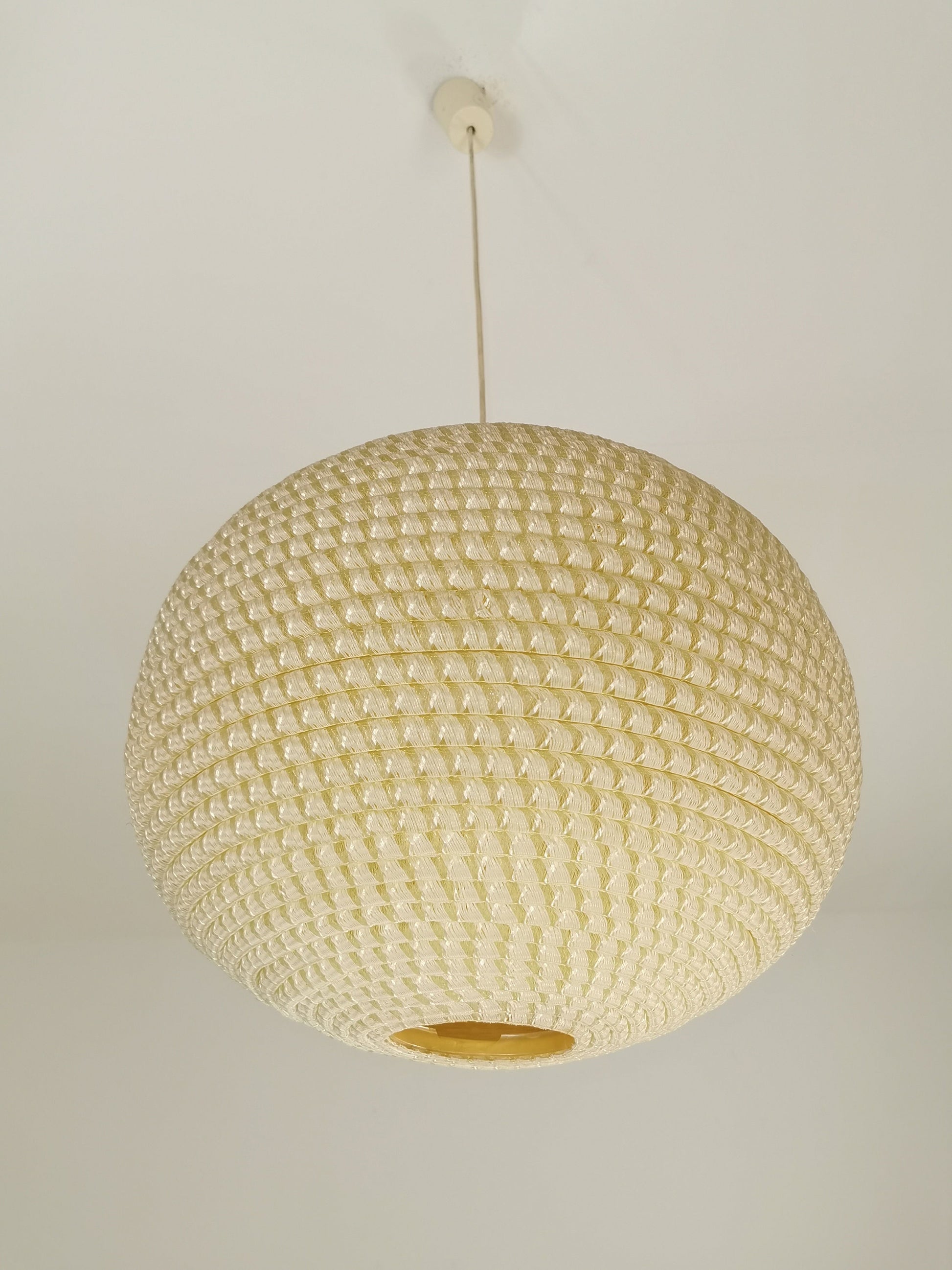 Mid Century, large Temde hanging lamp from the 1960s - with synthetic fiber shade