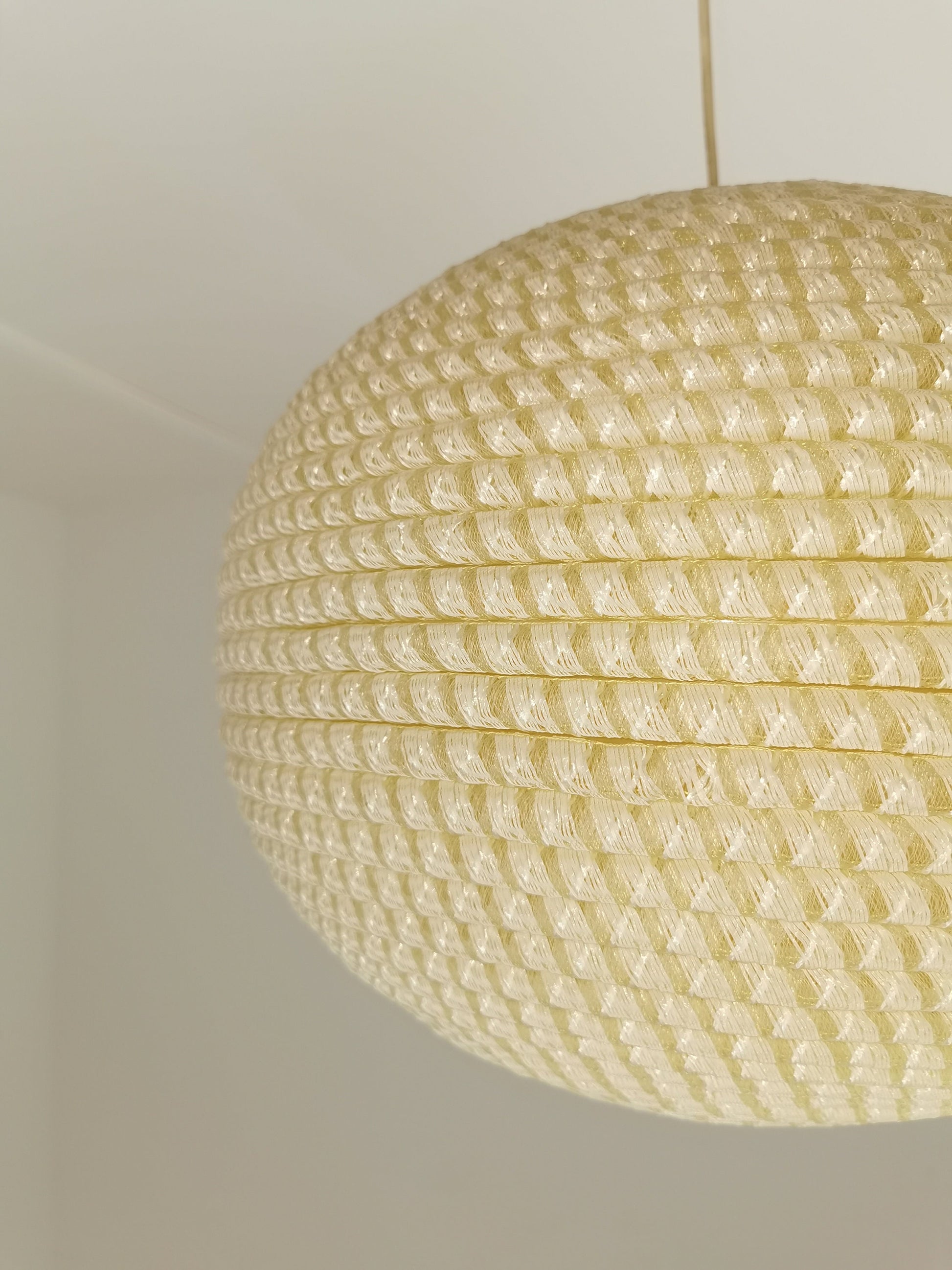 Mid Century, large Temde hanging lamp from the 1960s - with synthetic fiber shade